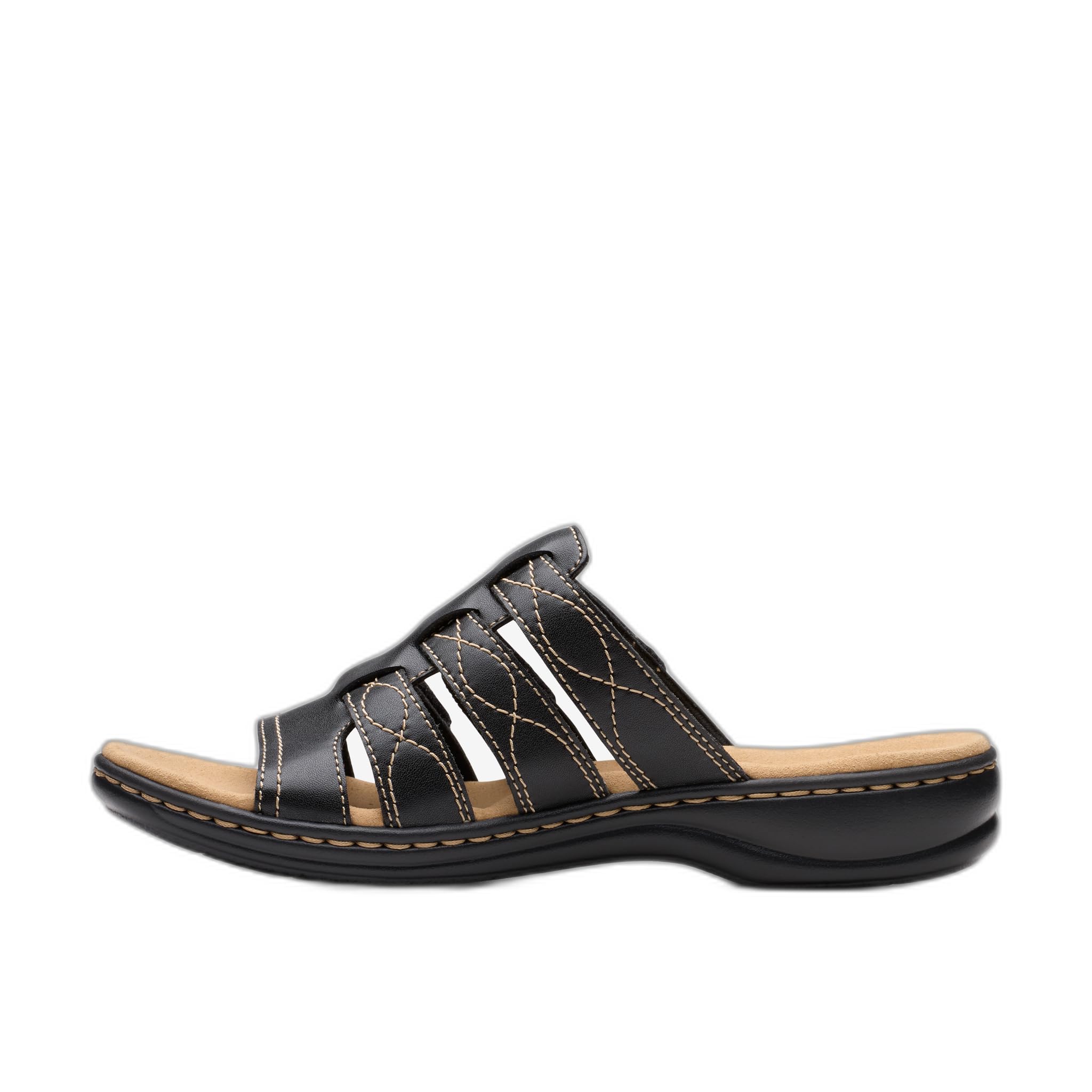 Clarks Women's Leisa Amanda Sandal, Black Leather, 5.5 UK