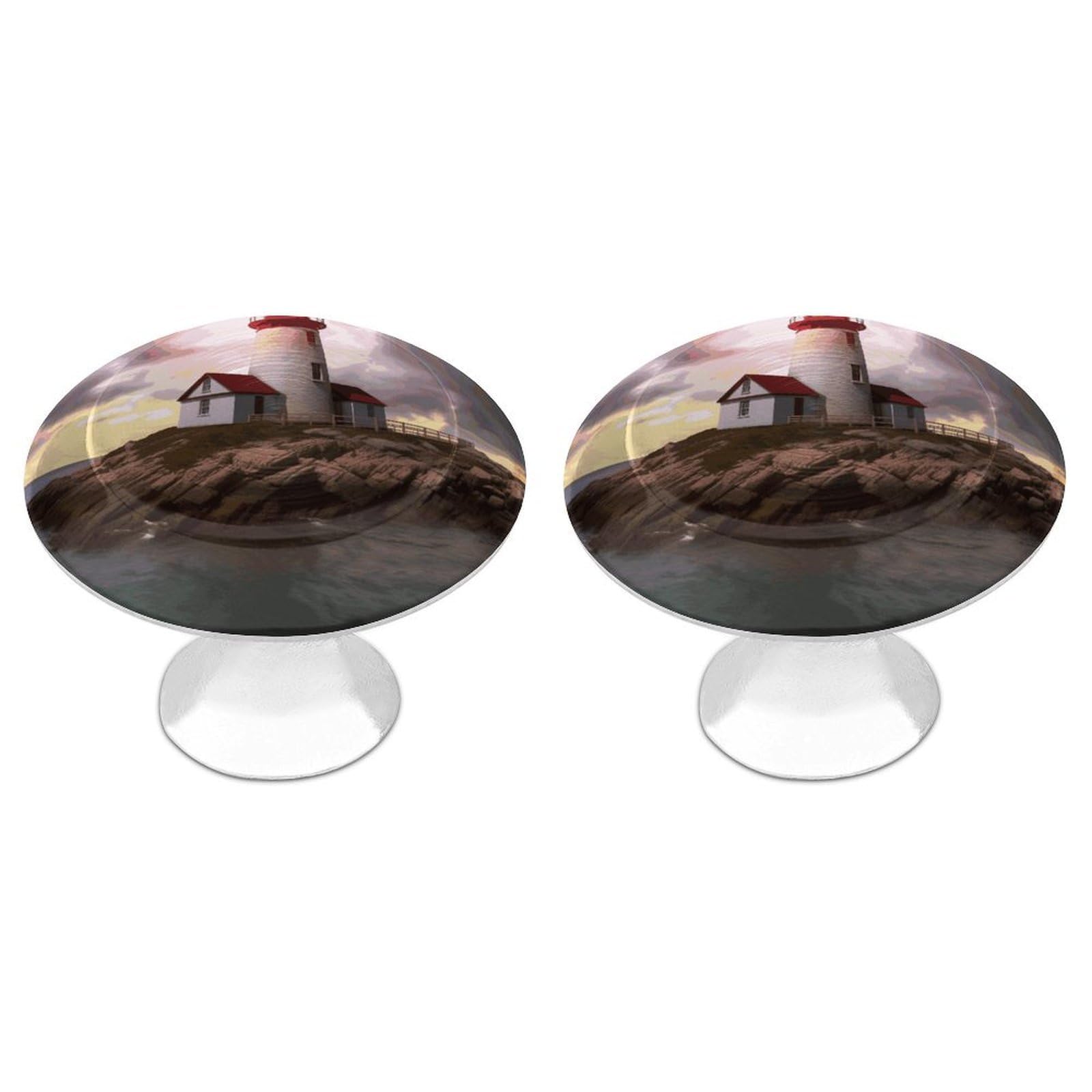 FekiLoot Lighthouse Cabinet Knobs for Kitchen Ornament, Round Zinc Decorative Drawer Pulls for Cabinets Trendy, Dresser Drawers Pulls Bathroom Dresser Knob with Screw