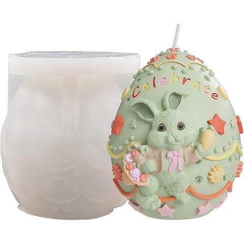 Radish Rabbit Egg Bunny Silicone Molds - Animal & Candle Molds for Resin, Clay & Cake Craft Supplies