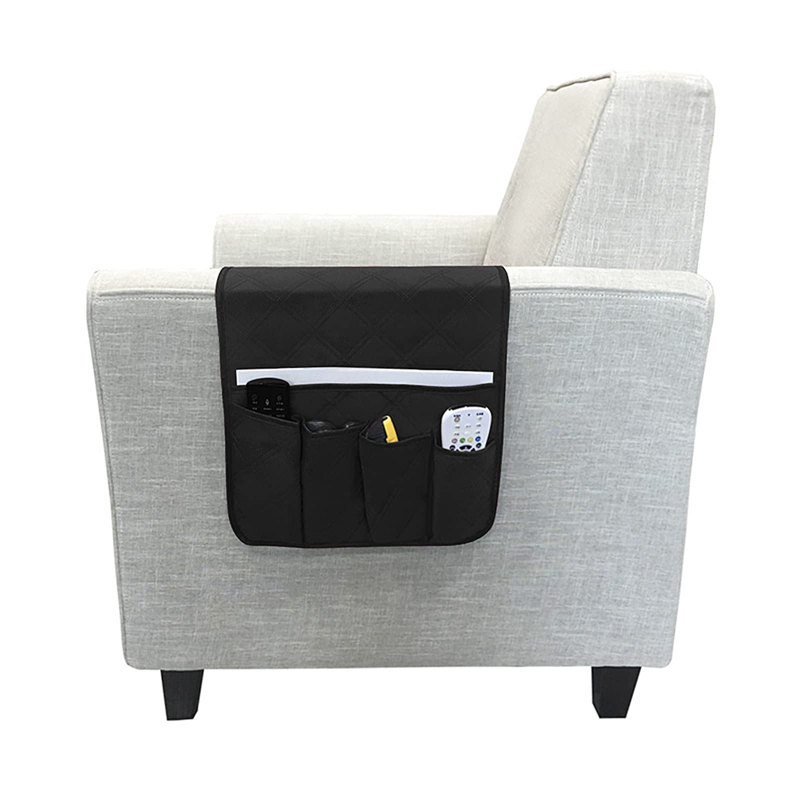 Faxianther Sofa Armrest Organizer Waterproof Couch Arm Rest Storage Bag Magazine Books Remote Control Phone Letter Sorted Pockets Caddy Anti Slip Home Organiser Holder Tidy Table Recliner Armchair