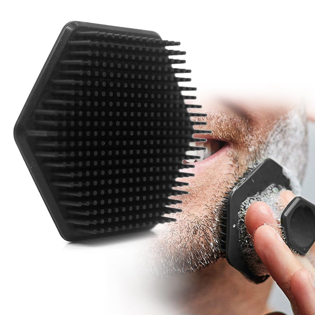ECVV Silicone Face Scrubber for Men, Gentle Exfoliating Body Brush Massager Removes Dead & Dry Skin, Body Scrubber Beard Brush for Skin Cleansing