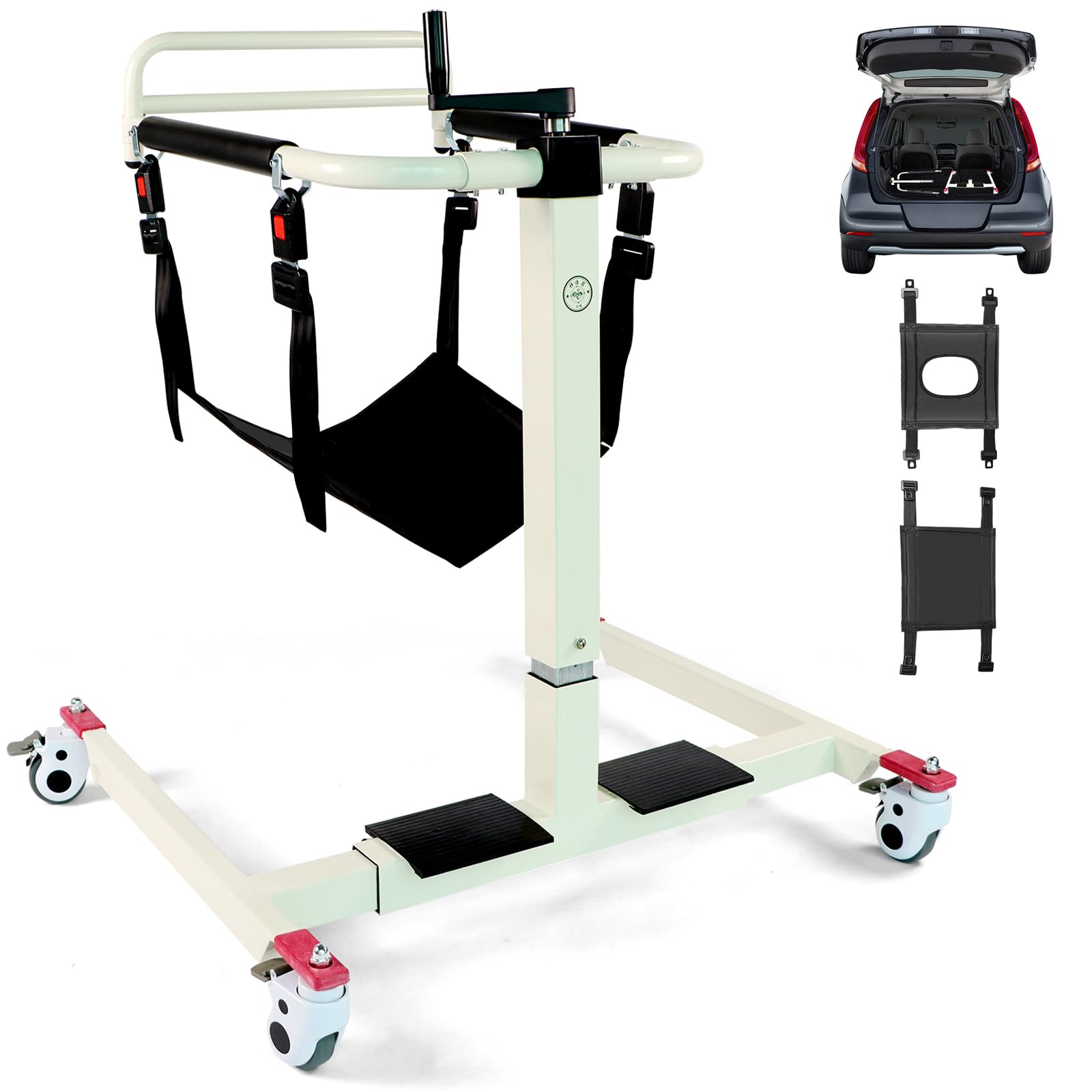 Non-Electric Portable Patient Lift, Folding Elderly Transfer Seat for Home, Car, and Bathroom Use