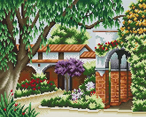 Awesocrafts Kit de costura de punto de cruz para el hogar, patrones fáciles de bordar, bordado de costura de punto de cruz, suministros (casa) Cover