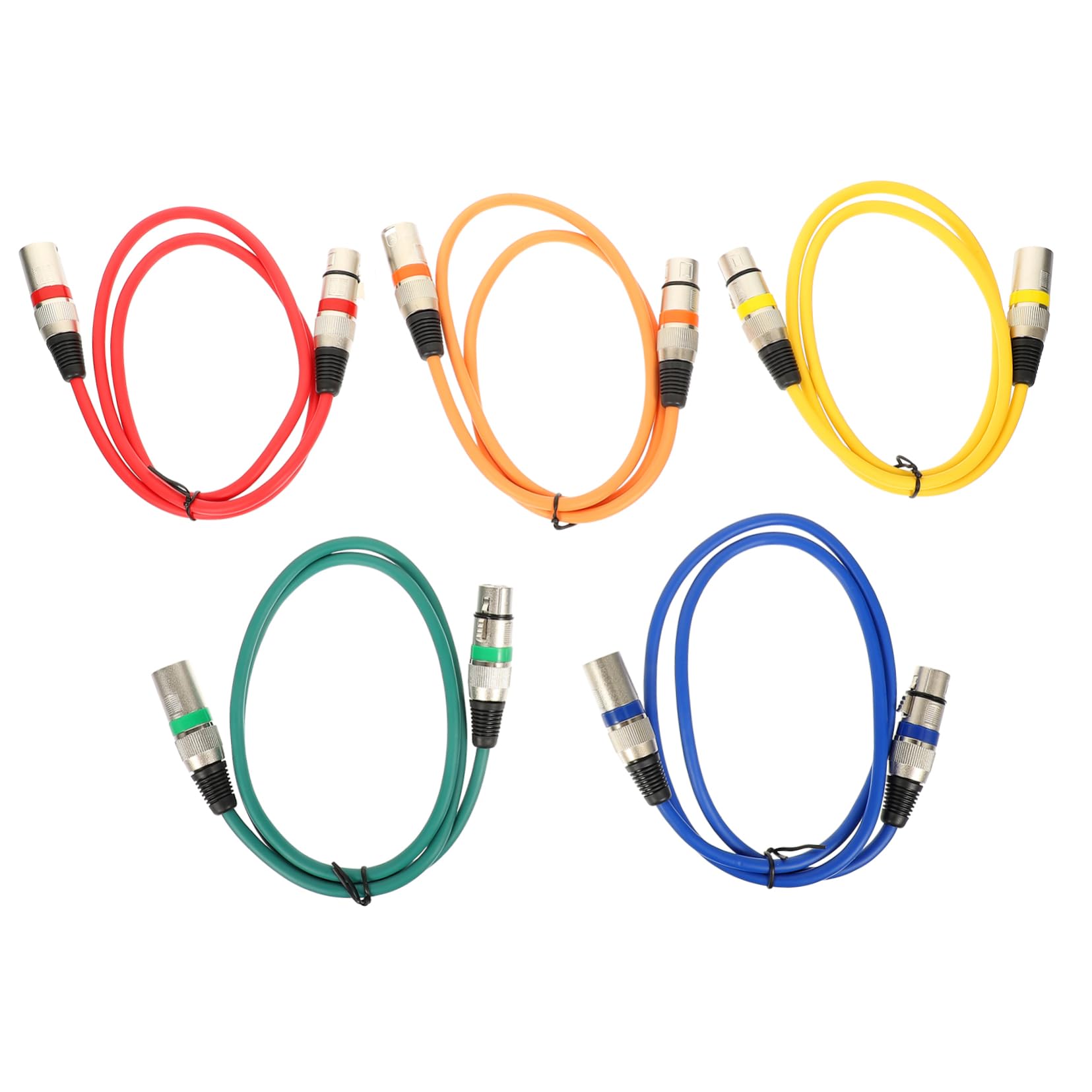 NUOBESTY Cavo Microfono Xlr Bilanciato Maschio-femmina 1m 5 Pezzi | Rame e Pvc, Connessione Flessibile e Cablaggio Semplice, per Feste e Matrimoni