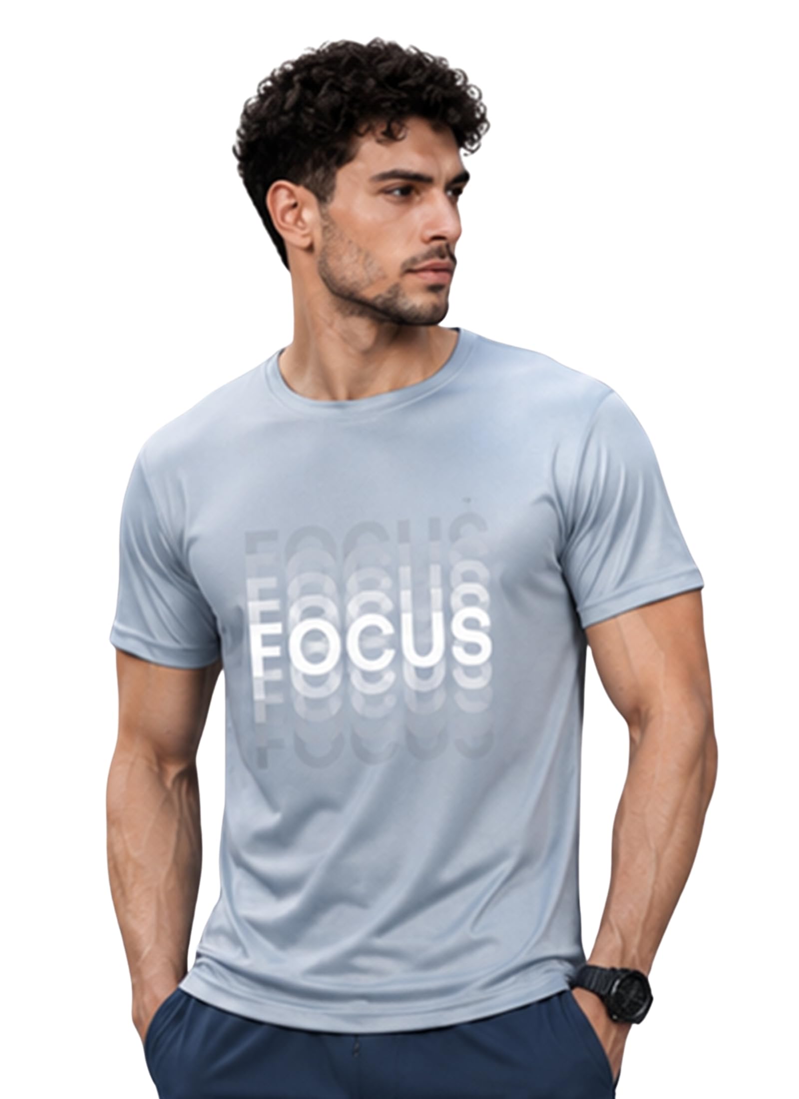 Dpassion Men's Quick Dry Sports T-Shirt | Printed Gym Workout Running Training Activewear Tee-picture-37