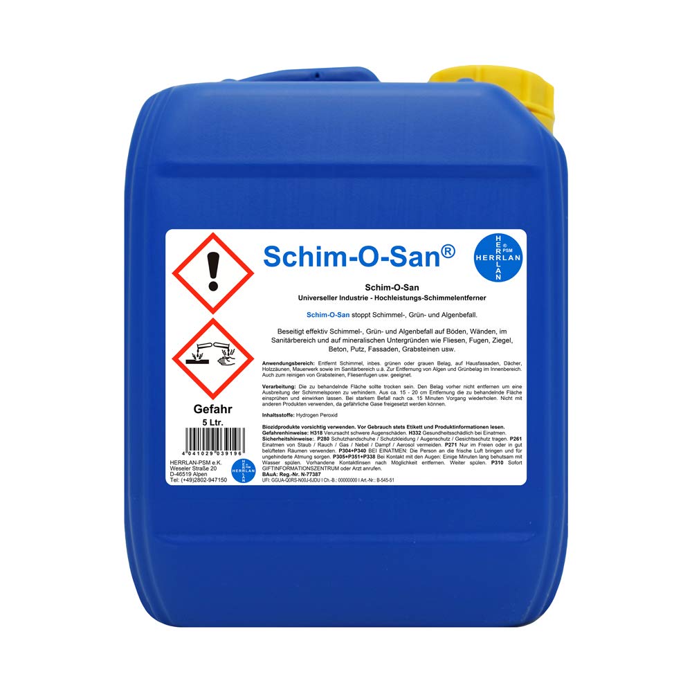 HERRLAN® Schim-O-San Schimmelentferner 5 Liter für Bad & Fugen.