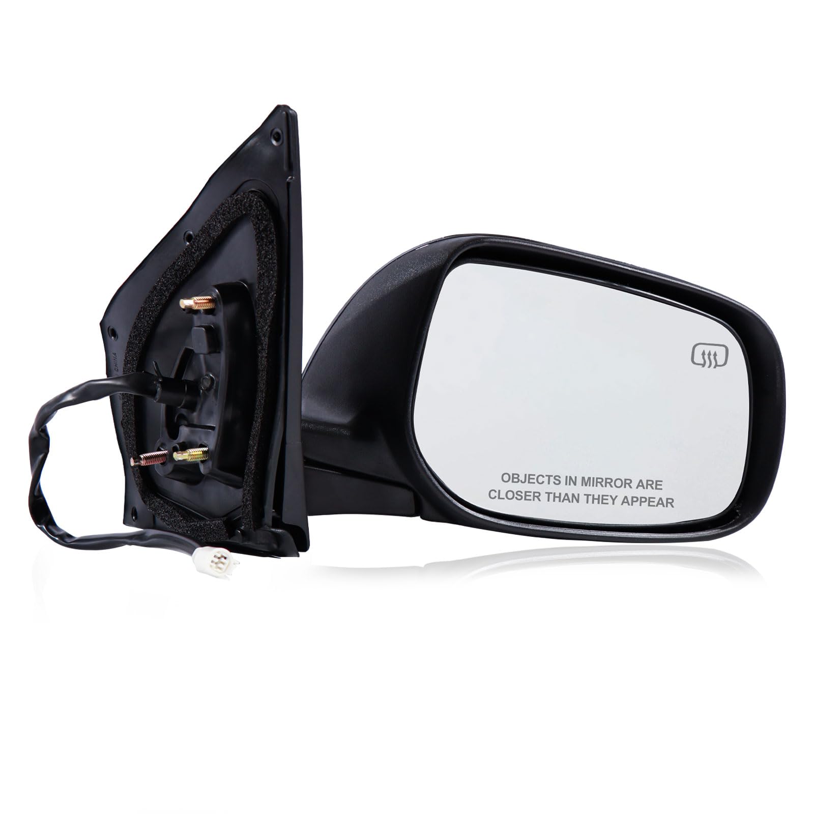 Photo 1 of **missing mirror**Passenger Side Mirror Compatible with 2009-2013 Toyota Corolla 5Pins with Power Glass Heated Manual Folding Black Right Side View Mirrors Replace TO1321247