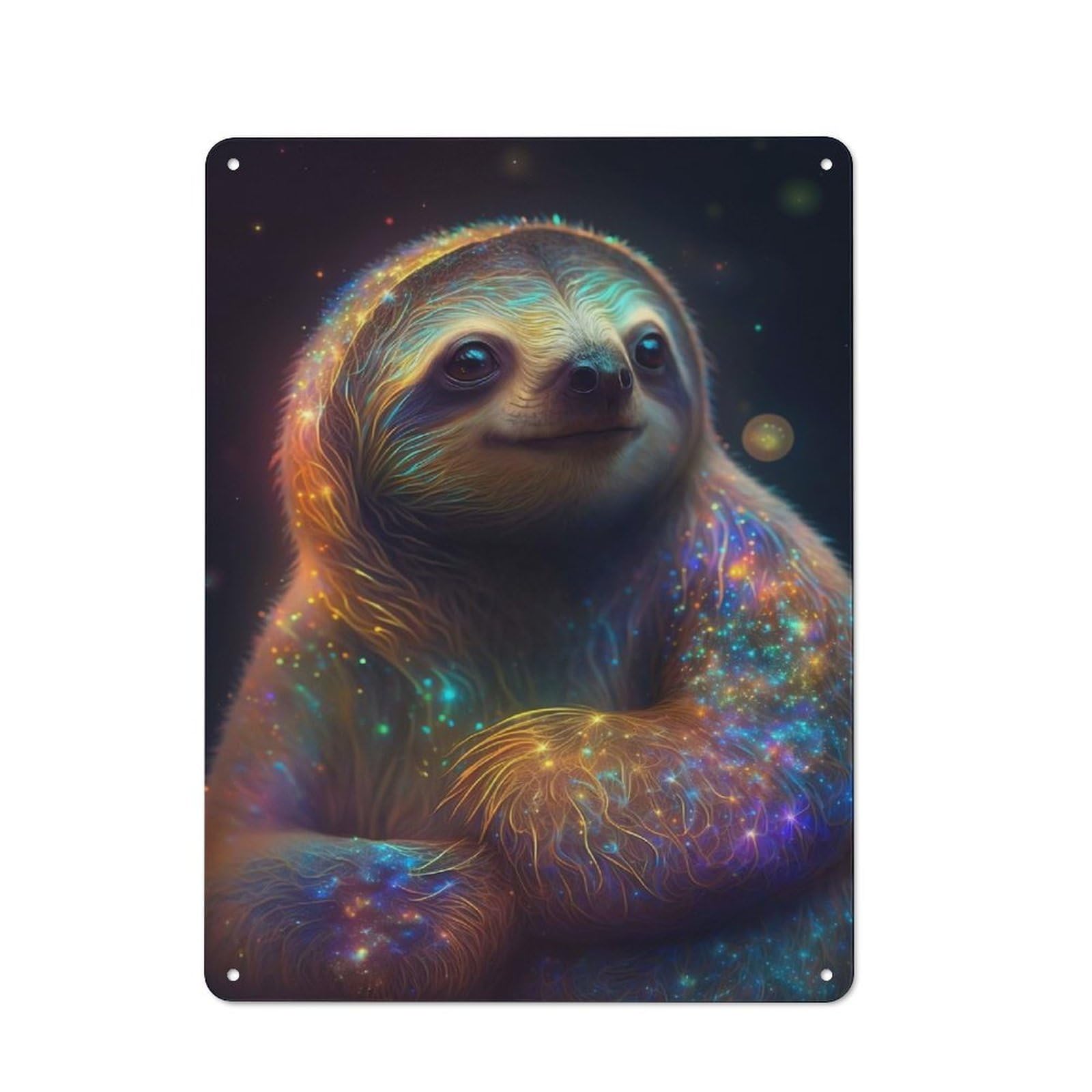 Junmoney Galaxy Baby Sloth Animal Vintage Tin Sign 40X30cm With For Home Office Or Studio, Winter Wall Decor For Creative Workspace Decorators