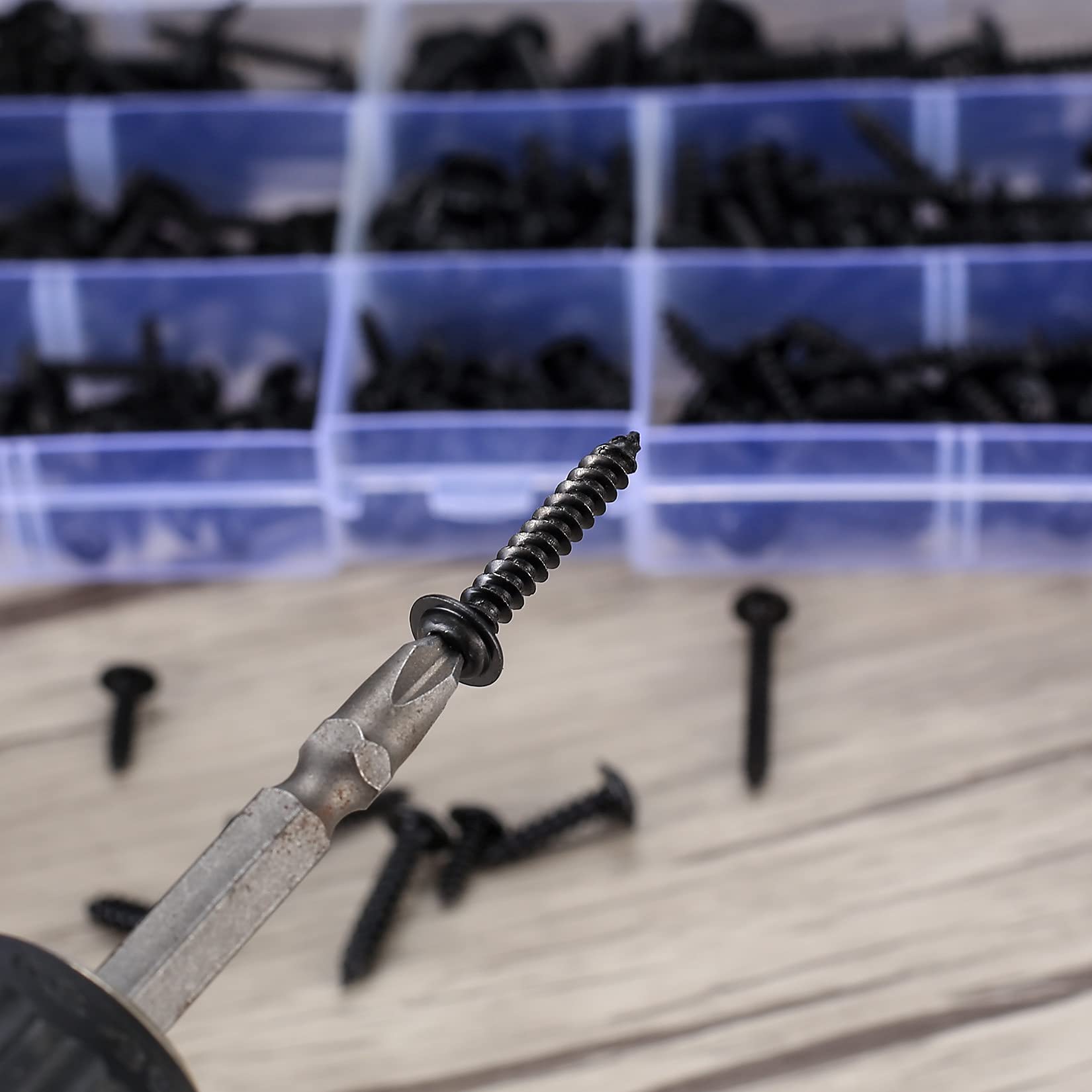 240 Pcs Black Washer Head Self Tapping Screws Metal - Image 3