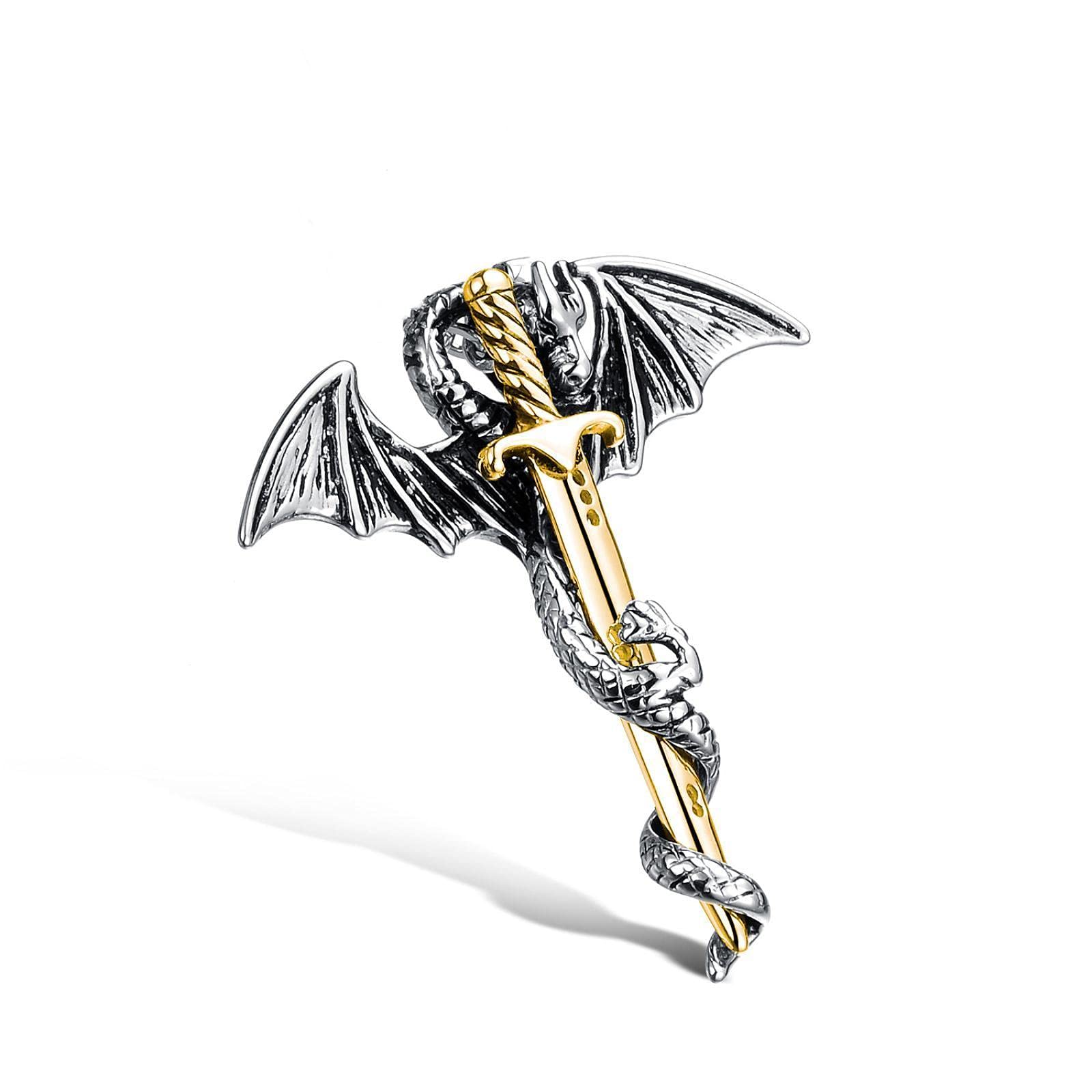 Rock fashion Xianglong sword,men's titanium steel necklace - - S