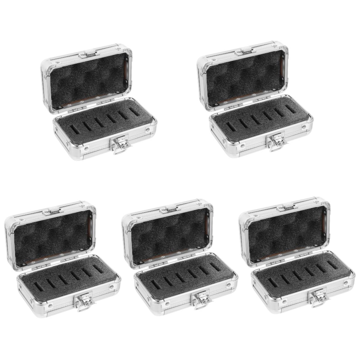 5pcs Box Filter Box Telescope Aluminum Case Small Camera Filter Case Lens Filter Case Storage Case with Foam Aluminum Alloy Case Filter Storage Aluminum Case Hard Silver Iron BRIGHTFUFU