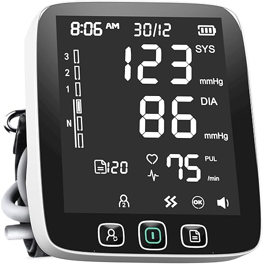 All New 2022 Blood Pressure Monitor - Automatic Upper Arm Machine & Accurate Adjustable Digital BP Cuff Kit - Largest Backlit Display - 200 Sets Memory, Includes Batteries, Carrying Case