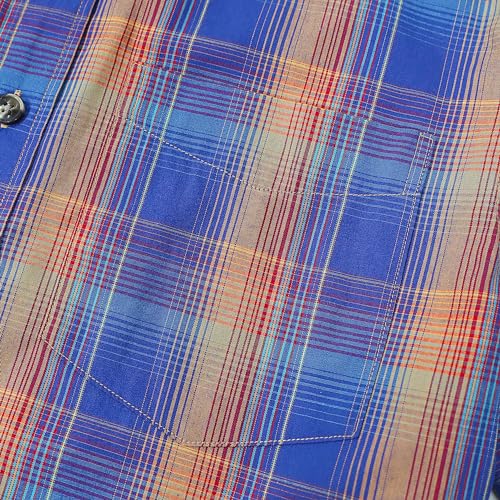 Image of Dubinik Mens Short Sleeve Button Down Shirts Soft Breathable Summer Vintage Regular Fit Lightweight Men's Casual Shirt