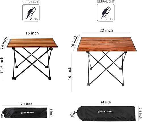 Miniatura 2 de Rock Cloud Mesa de campamento portátil de aluminio ultraligera, mesa de playa plegable para camping, senderismo, mochileros, picnic al aire libre,