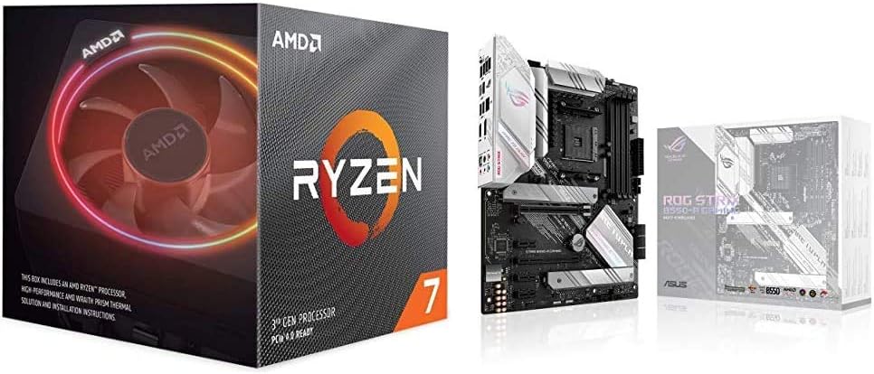 AMD Ryzen 7 3700X 8-Core, 16-Thread Unlocked Desktop Processor with Wraith Prism LED Cooler and ASUS ROG Strix B550-A Gaming AMD AM4 (3rd Gen Ryzen ATX Gaming Motherboard