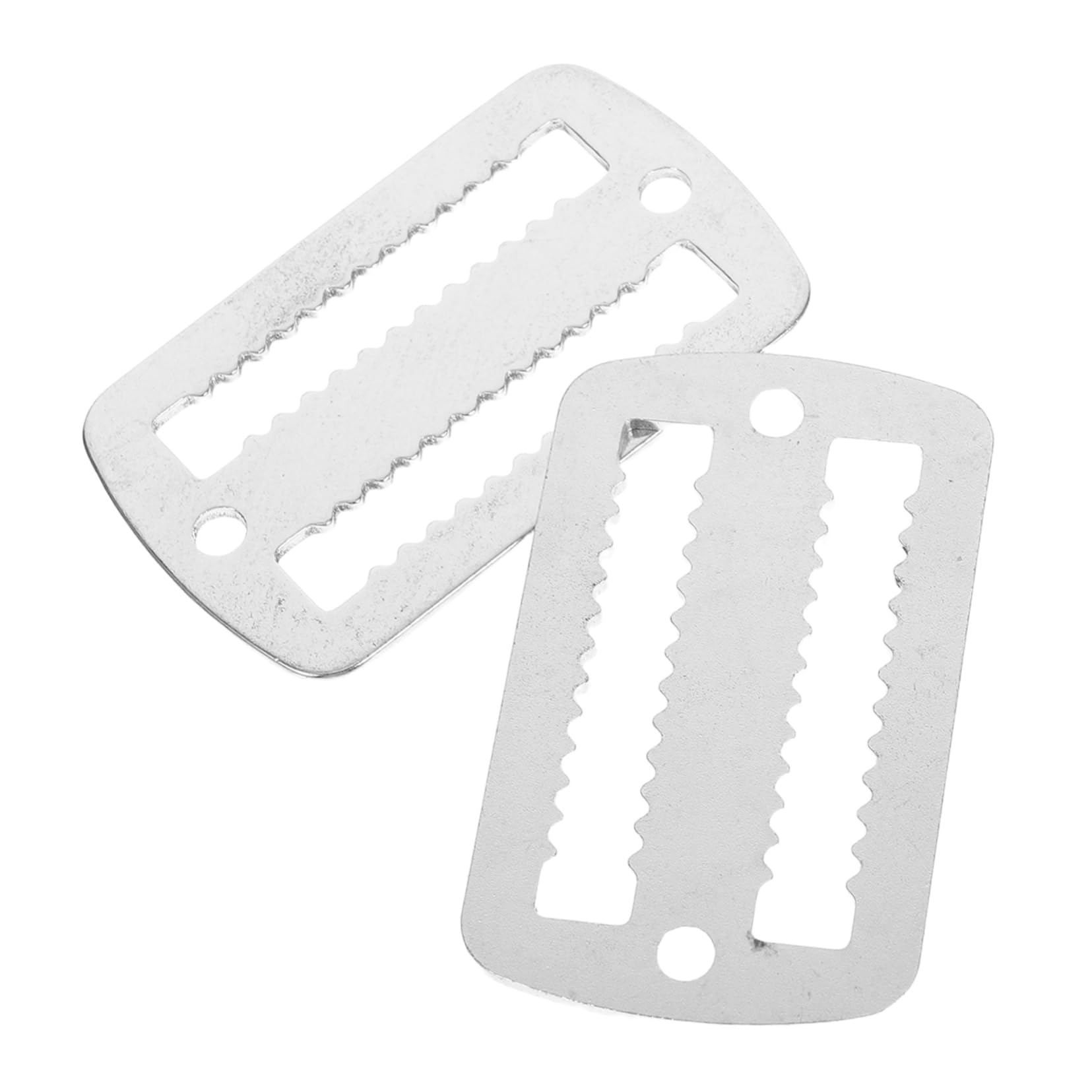 VICASKY 2pcs Stainless Steel Diving Buckle Underwater Diving Lanyard Clip for Scuba Gear Weight Belt Retainer with Wide Serrated Design