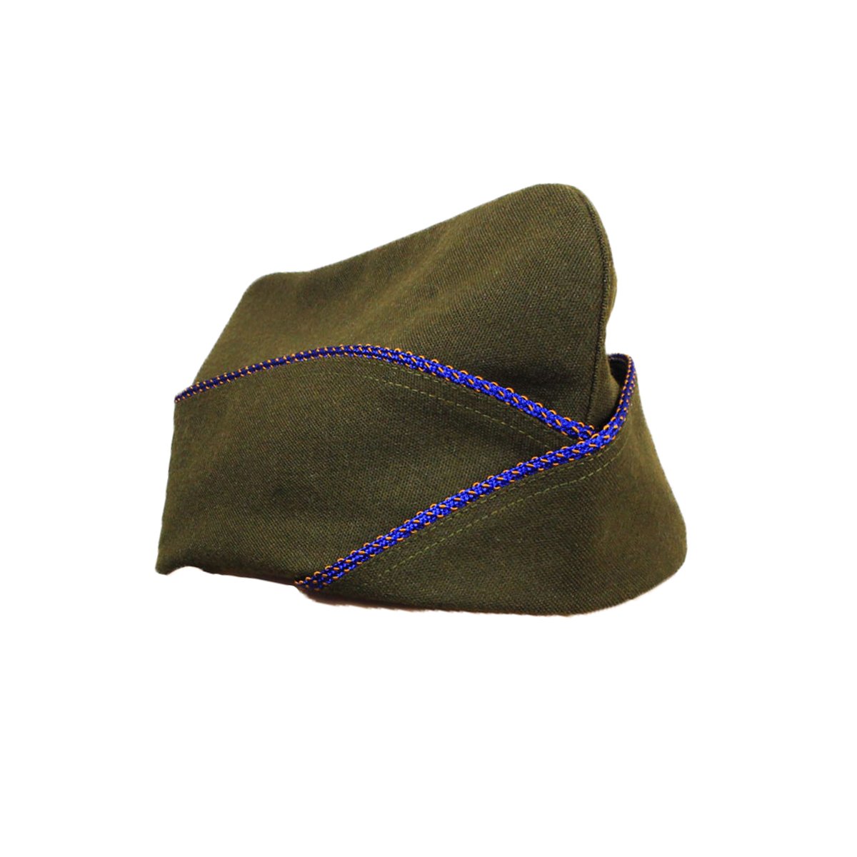 Epic Militaria WW2 US Issue Type Olive Green Garrison Side Cap- Piping Options (Large (58/59 cm), Air Corps (Blue and Orange Piping))