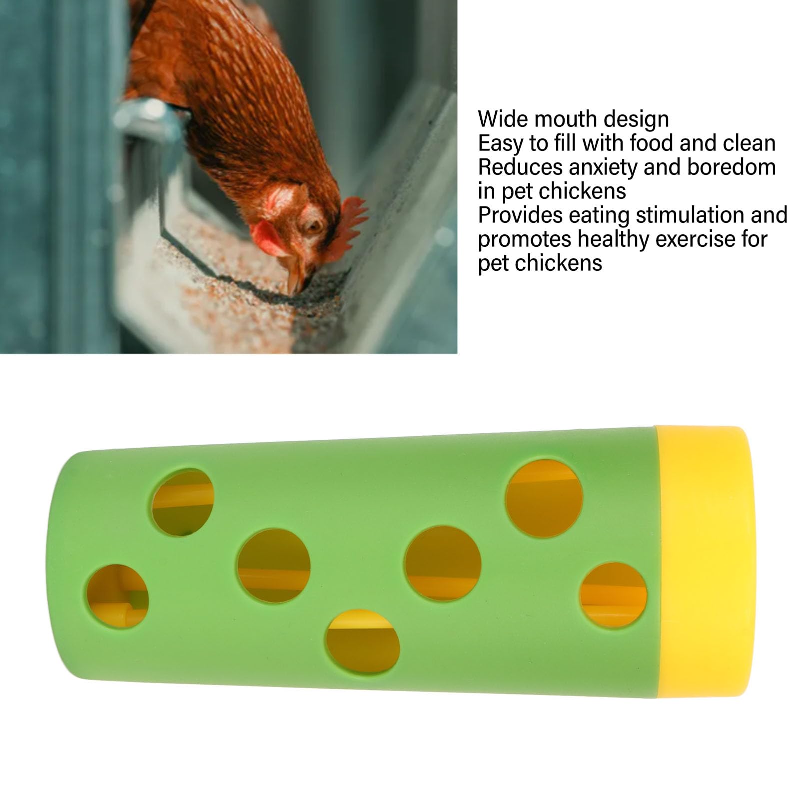 Chicken Treat Roller, Bite Resistant Slow Feeding Poultry Treat Roller Chicken Feeder Toy for Poultry Chicken Roller Toy - Image 3