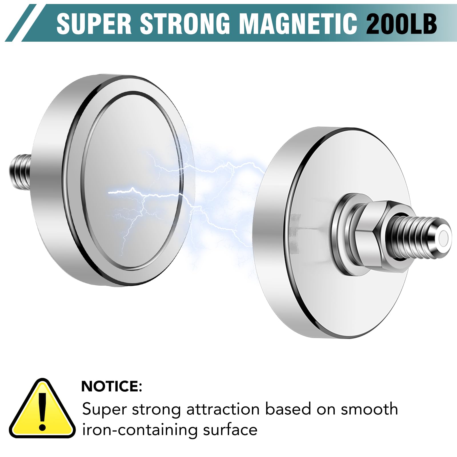 BEST CHOICE MAGNETS 4 Packs Super Strong Round Magnet 44mm D, 200 lb — Amazon image 3