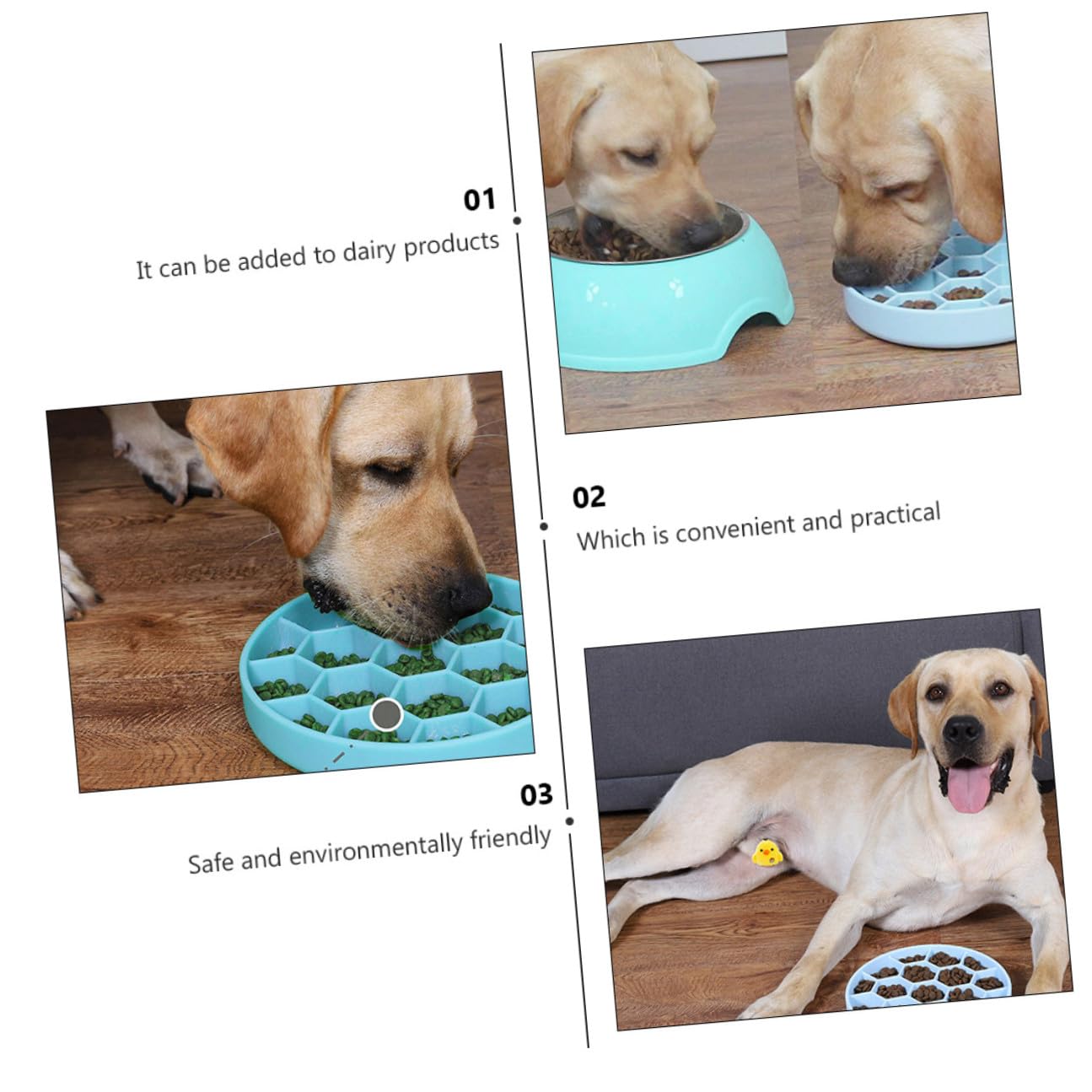 Levemolo Ciotola per Cani Anti-ingozzamento in Silicone Design Unico e Angoli Arrotondati, Ciotola Lenta per Cani Blu per Prevenire Vomito e Gonfiore