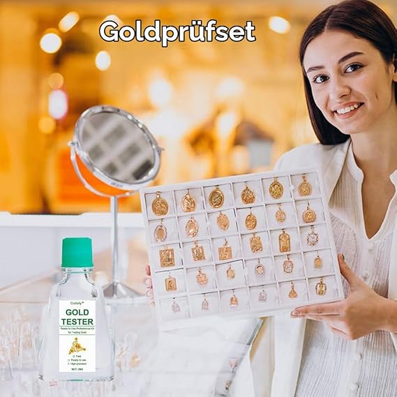 Gold Tester Gold Tester Set Acid Gold Tester Set Gold Tester Set with 2 Pieces Gold Tester Test Stone and Gloves for 24 K Precious Metals Reliable and Quick Testing