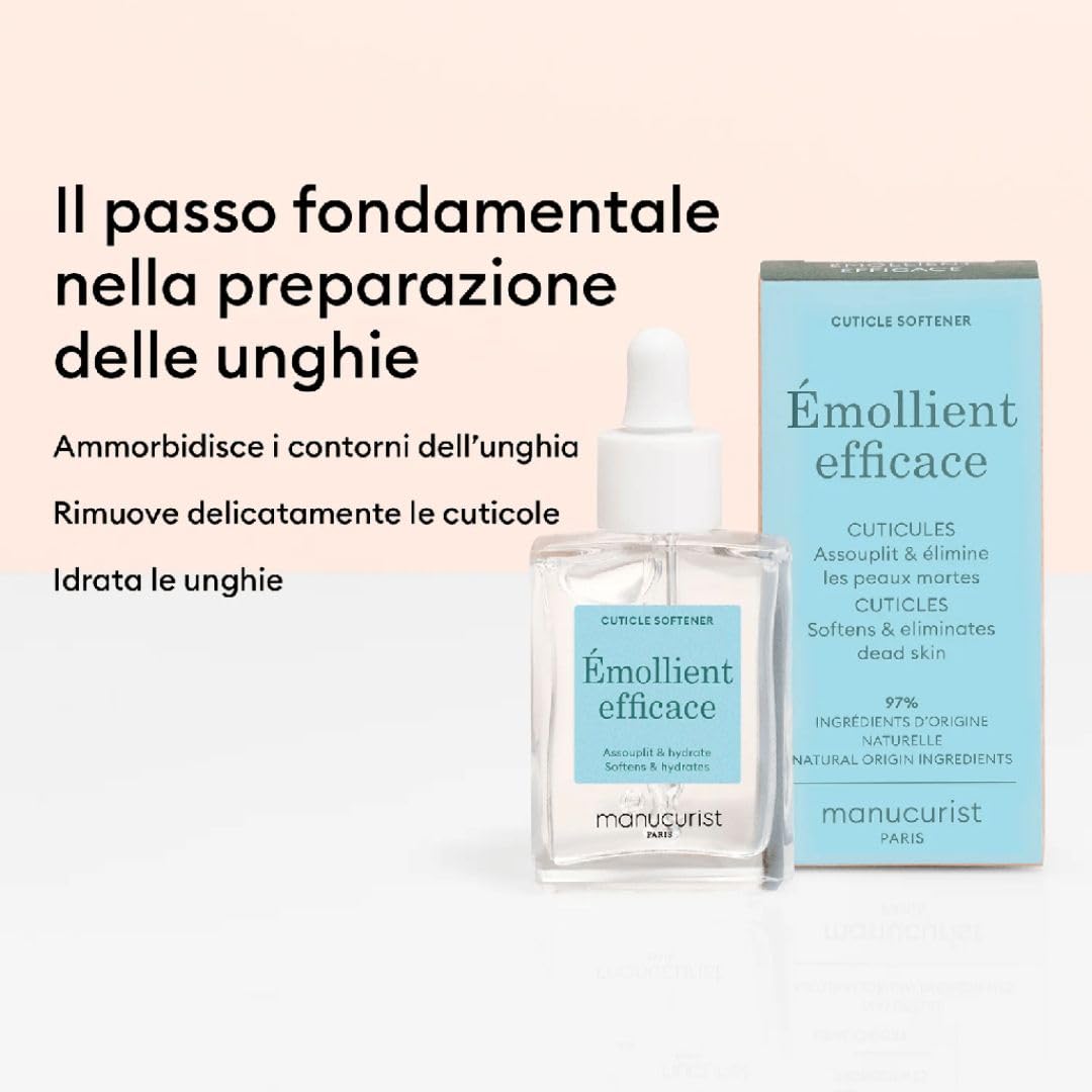 Manucurist - Emolliente Efficace per unghie e cuticole - Gel emolliente cura cuticole - 9-free, 97% di ingredienti bio-based - Made in France - Prodotti per la cura delle unghie - Flacone da 15 ml