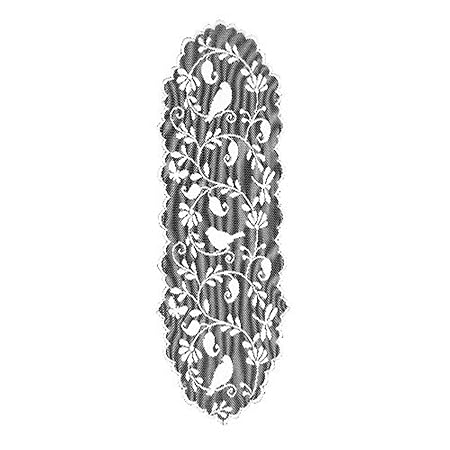 Heritage Lace Bristol Garden 14-inch by 36-inch Runner, White