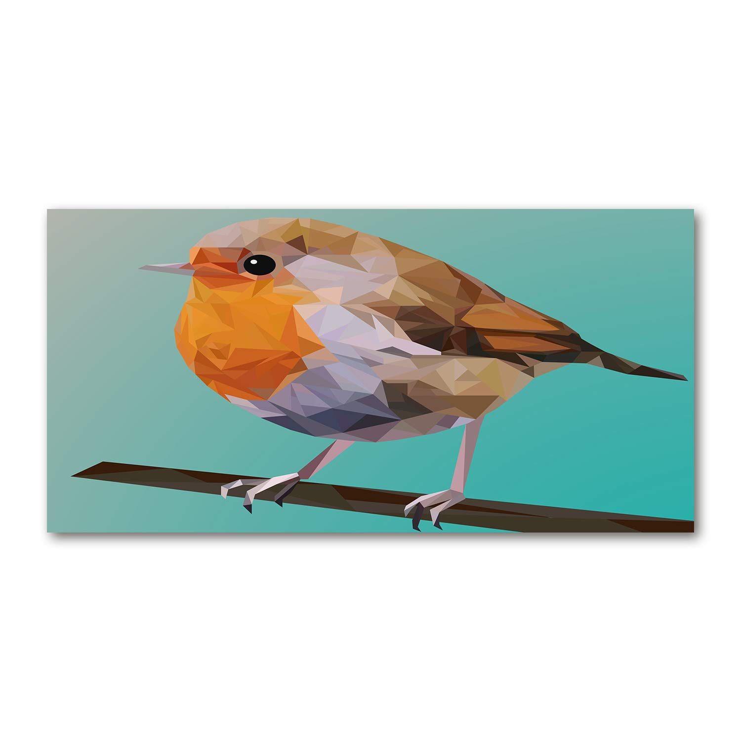 Déco mural acrylic glass animaux oiseau orange 140x70
