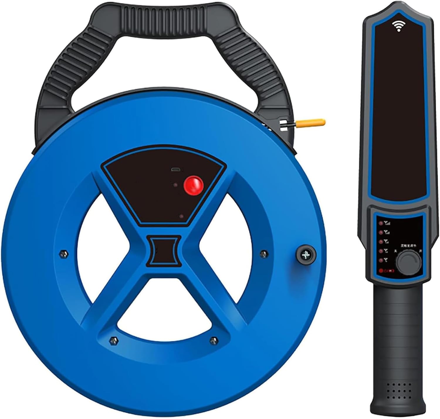 Water Pipe Wall Scanner, Pipe Blockage Detector Locator Sensor, 30M Pipe Magnetic Detector Water Pipe Blockage Tool, Rechargeable for Detecting Metal Pipes, Iron Pipes, PVC Pipes 30m