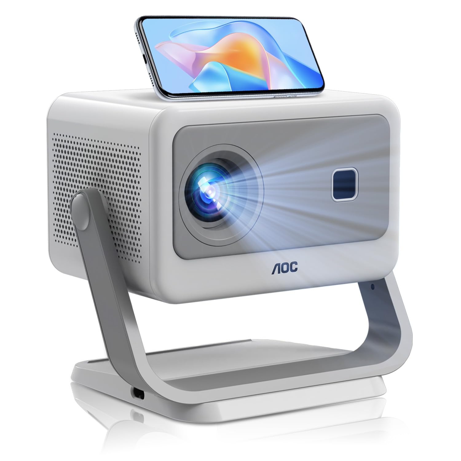 AOC Portable Projector, 1080P, 12000 Lumen, Support 4K,5G WIFI6,Compatible with IOS/Android/PC/PS4/PS5,300-Inch Screen