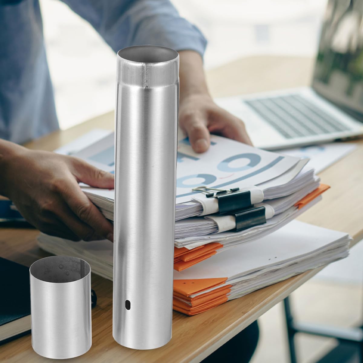 Generico Tubo Porta Pergamena Laurea 35 CM Contenitore in Acciaio Inox per Ordinamento Documenti e Custodia Domestica