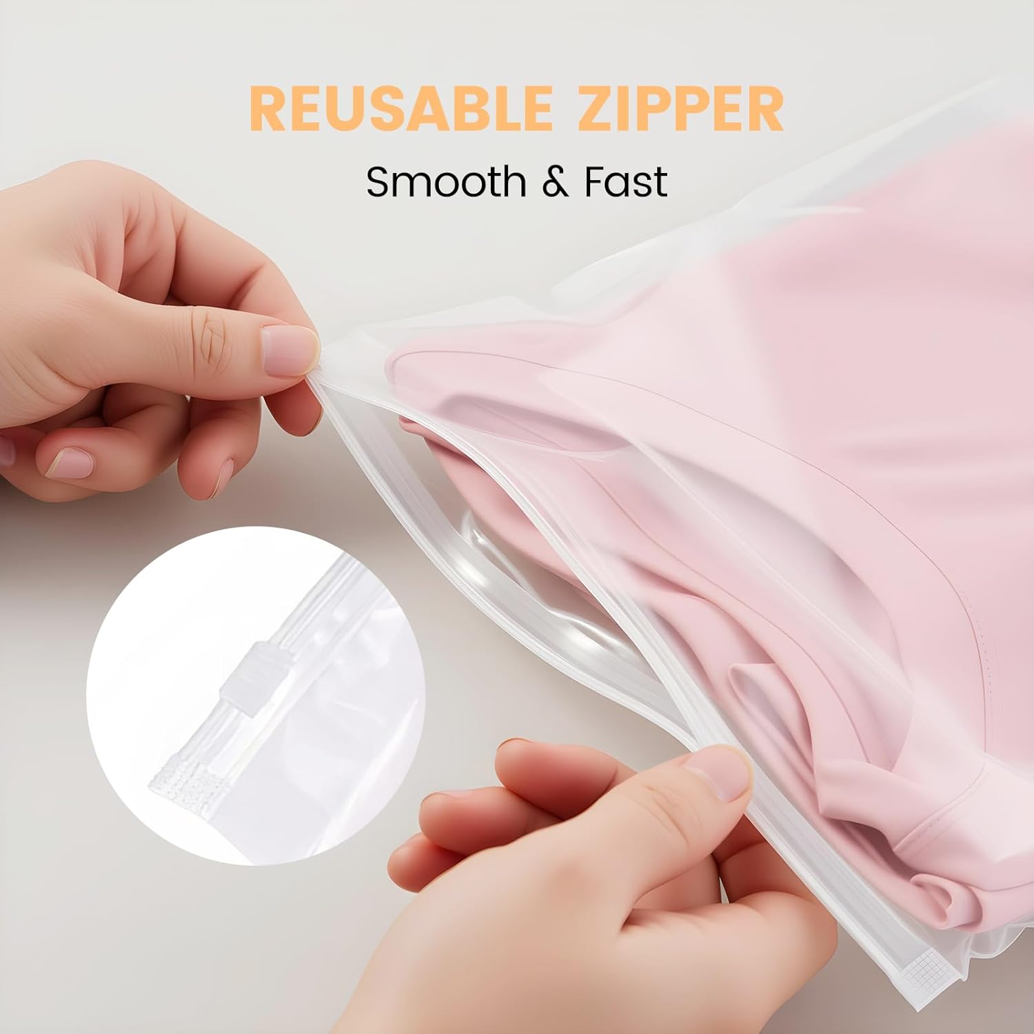 Clear Zipper Bags for Clothing - 100pcs 10x13 Inch Reusable Plastic Storage Bags, Thick Shipping Packaging Bags for Sweaters, Pants, Documents, Travel or Small Business