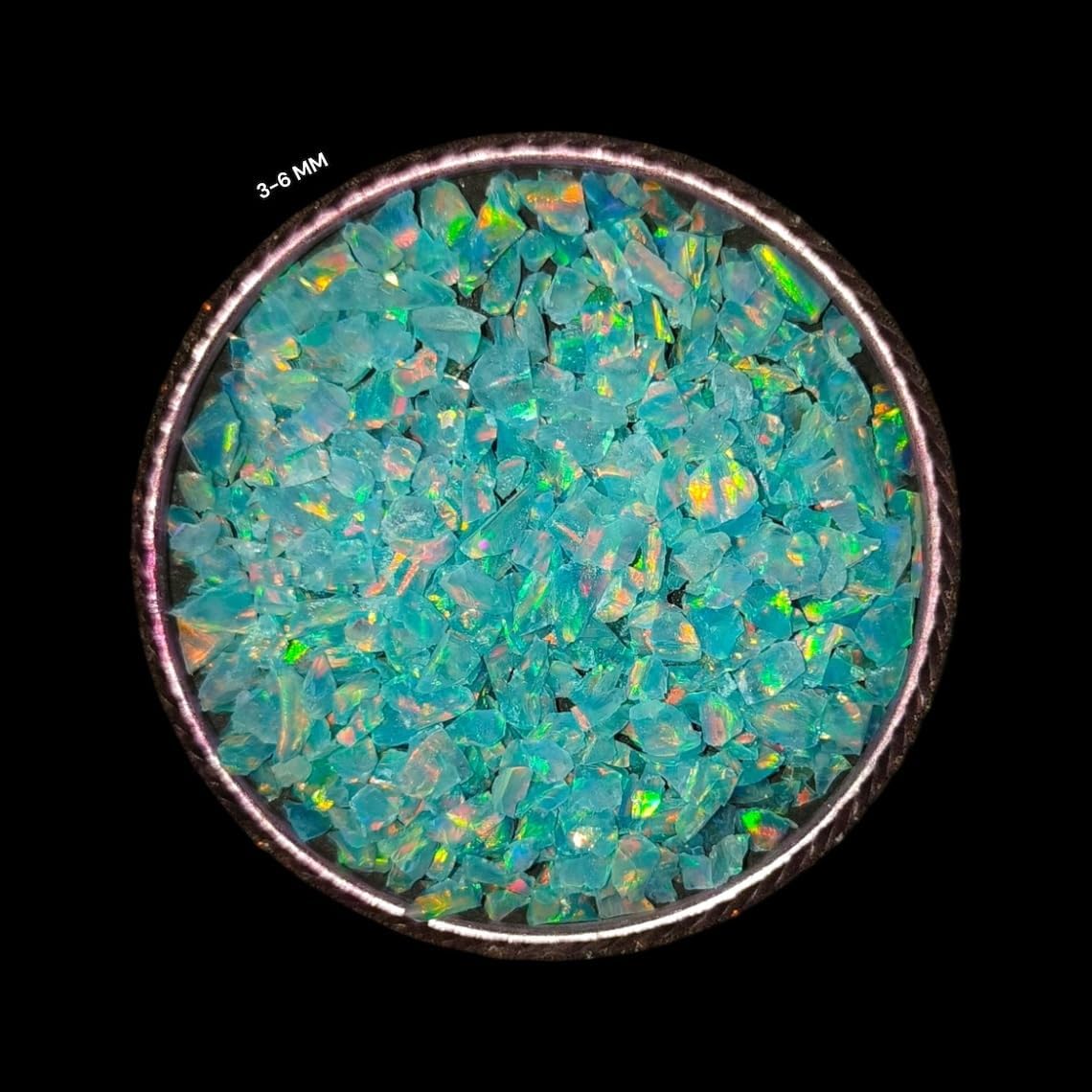 Crushed Sky Blue Opal Coarse Loose Gemstones Powder All Size Sparkling Effect Multi Fire Opal Premium Inlay Material for Jewelry Healing Stone Powder