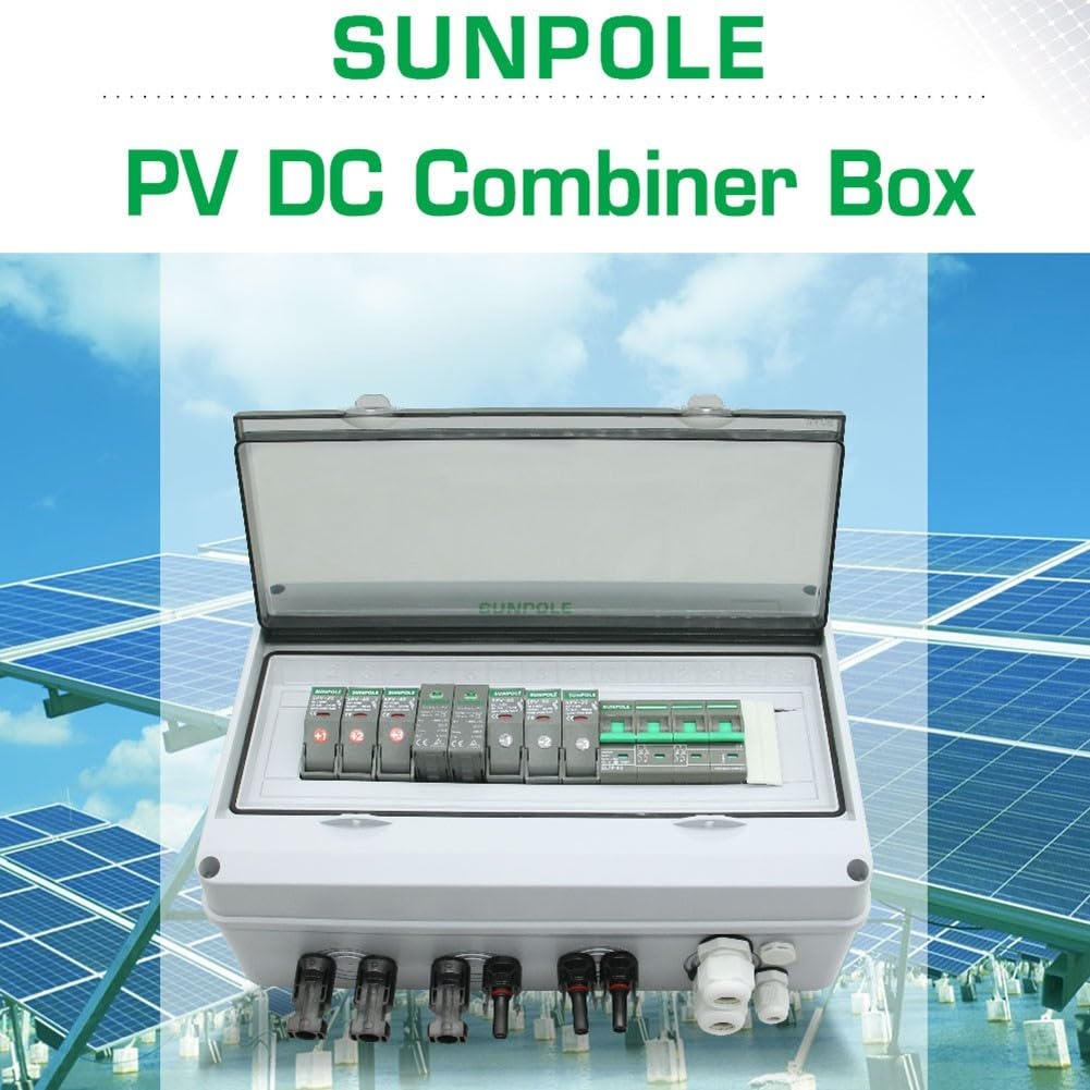 3 In Out 1000V IP65 PV Combiner Box for Solar Power Systems – DC String Protection Box with 4P & 2P 1000V Circuit Disjoncteurs et Fusibles 15A PVC