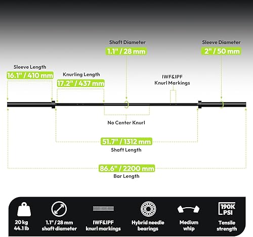 Miniatura 3 de Olympic High-Bounce Bumper Plates Bench Press Barbell Weights Set 2 - Inch, 10-55 lb Rubber Weight Sets for Home Gym, Strength Training Plate