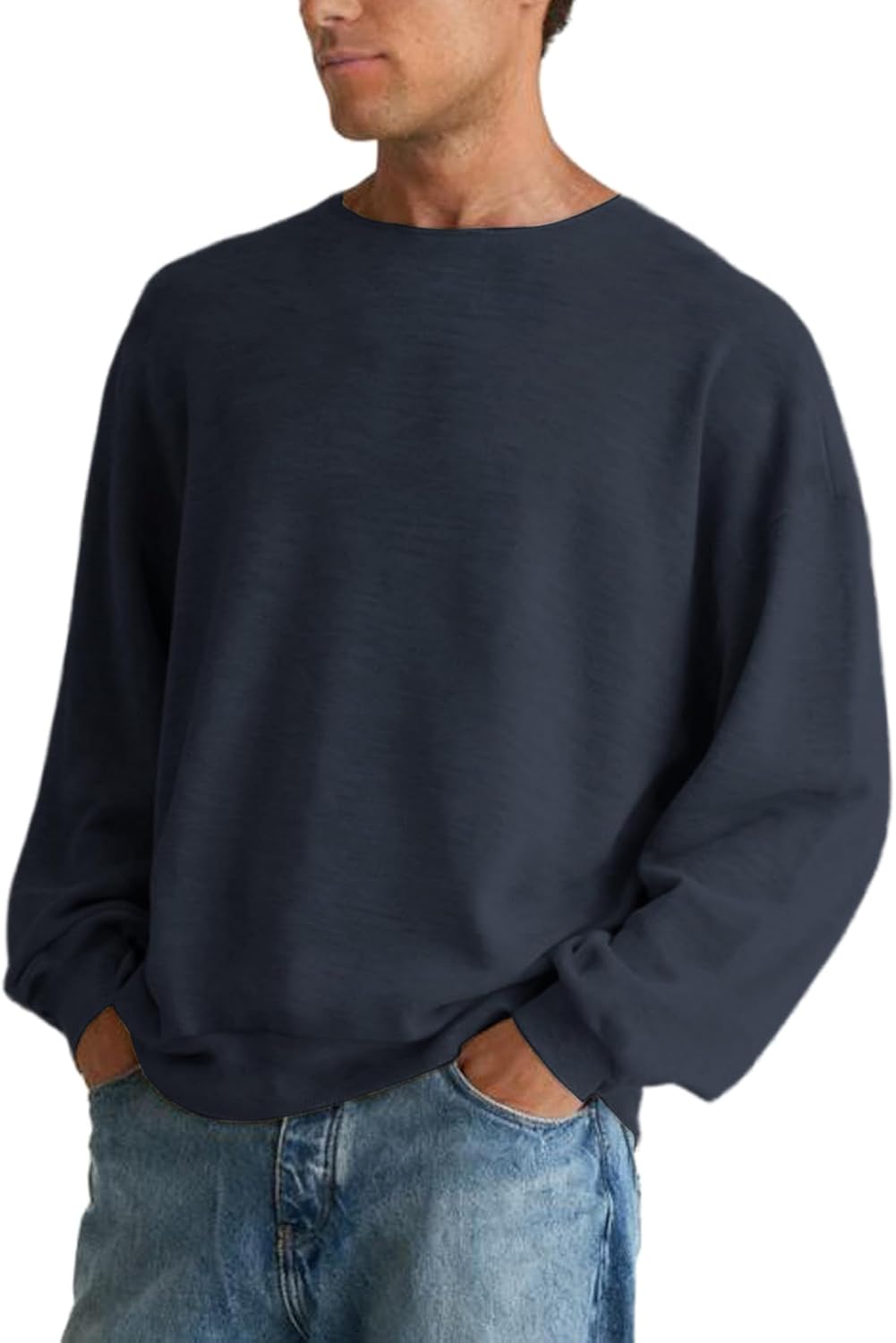 Uincloset Men's Long Sleeve T-Shirts Crew Neck Casual Basic Tee Fall Winter Loose Fit Shirts - Image 2