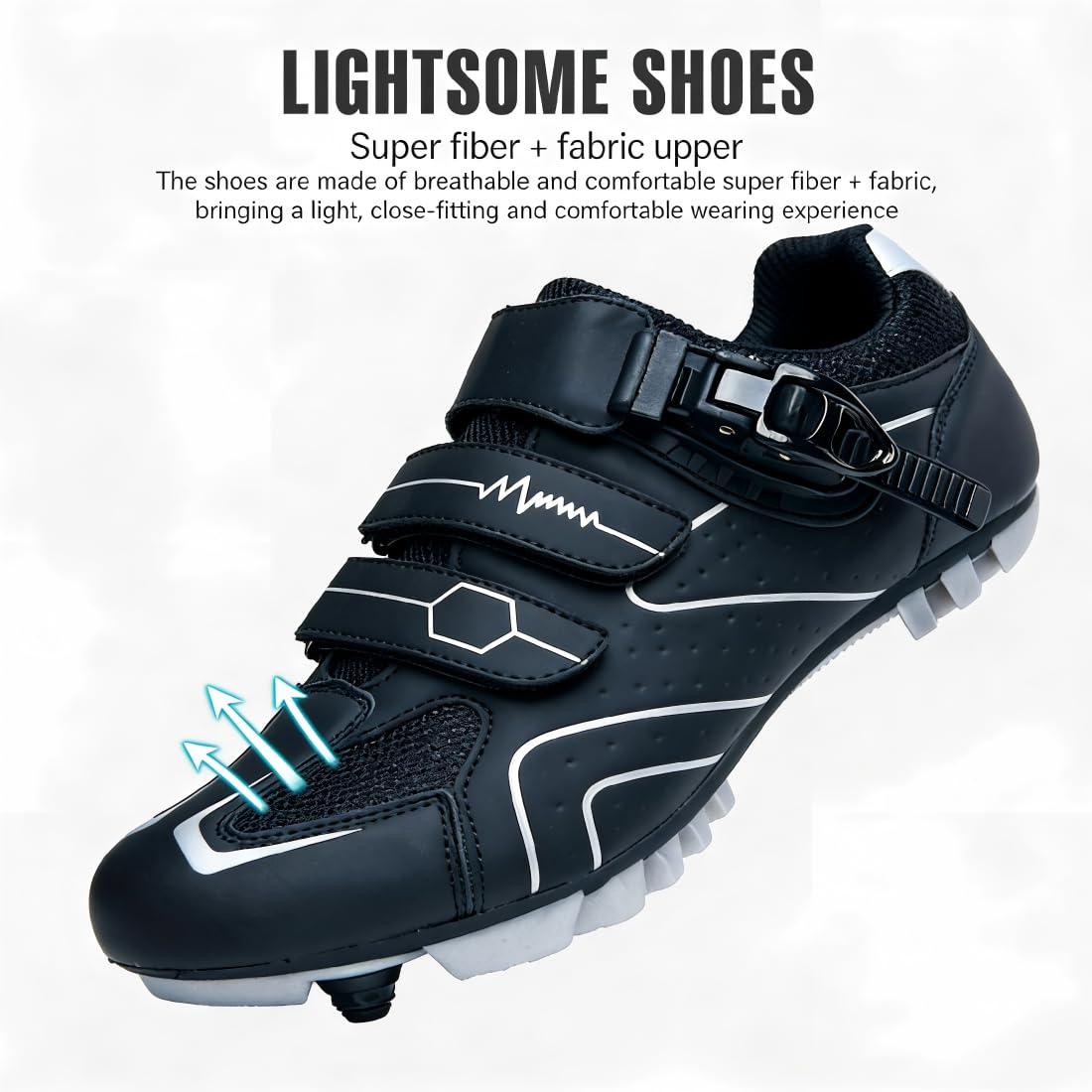 Zapatilla de Ciclismo Hombre Mujer, Zapatos Bicicleta de Montaña Exterior MTB Compatibles con SPD Lock System, Zapatillas de Ciclismo Unisex Adulto Respirables 36-47