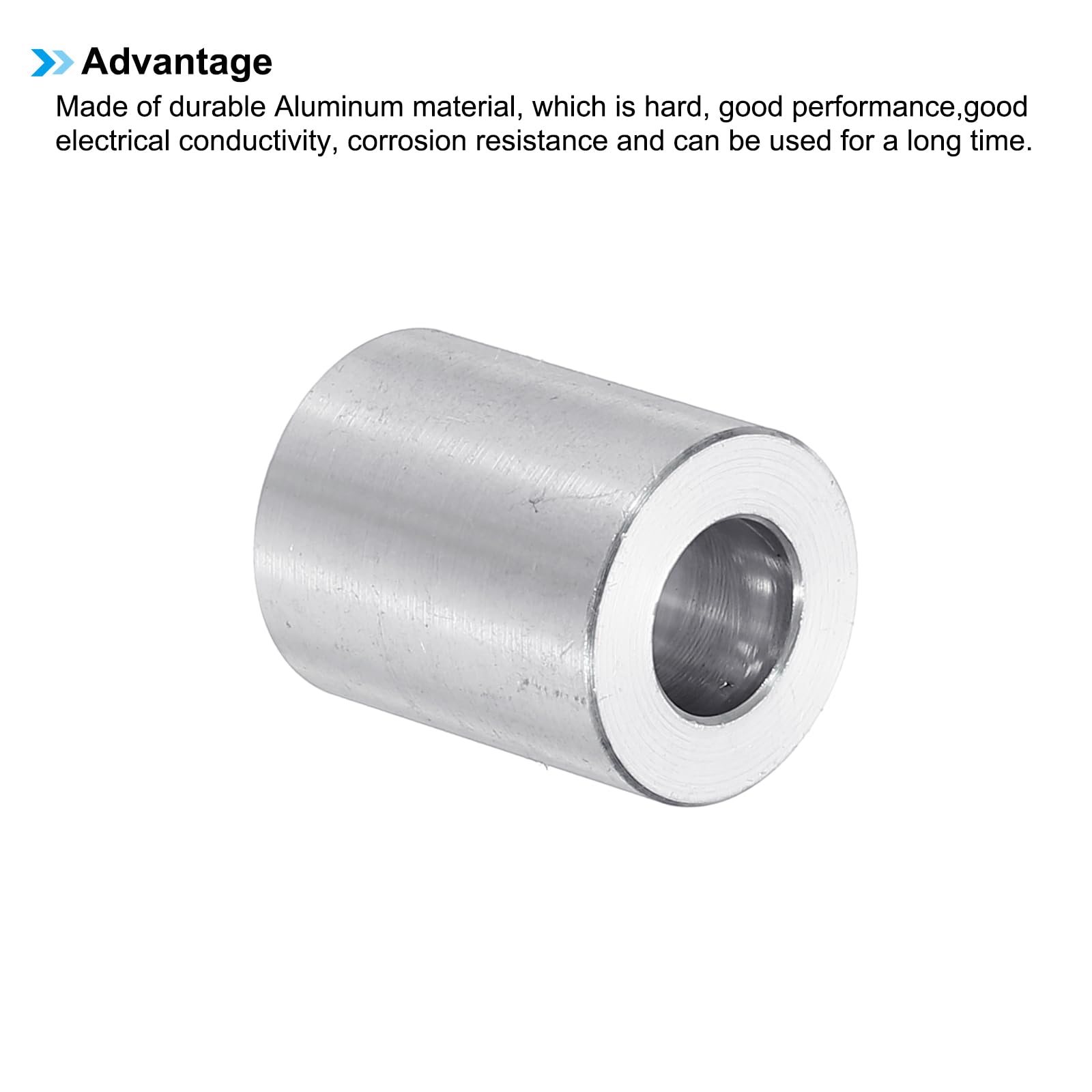PATIKIL M8 Aluminum Spacers, 6pcs 5/16" x 5/8" Round Metal Spacers for 5/16 or M8 Screw Bolts - Image 4