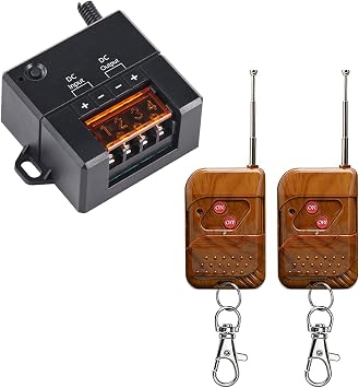 Mini 12V Remote Switch,DC12V/24V/48V/72V 10A Relay RF Wireless Light Switch and Receiver Kit with 328ft Long Range for Lamps Car,Garage Door,Motor,etc