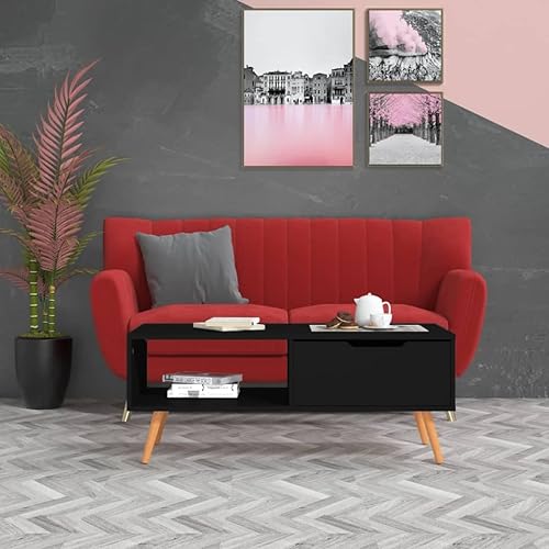 Miniatura 7 de Mesa auxiliar, mesa de centro elevable, mesa de centro cuadrada adecuada para sala de estar, oficina, balcón, estudio, sala de estar familiar, color