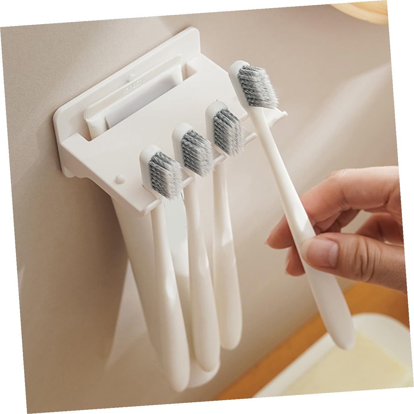 Garneck Wall-Mounted Toothbrush Holder for Bathroom Nail-Free Electric Toothbrush and Charger Storage Rack White Multifunctional Wall Stand image 4