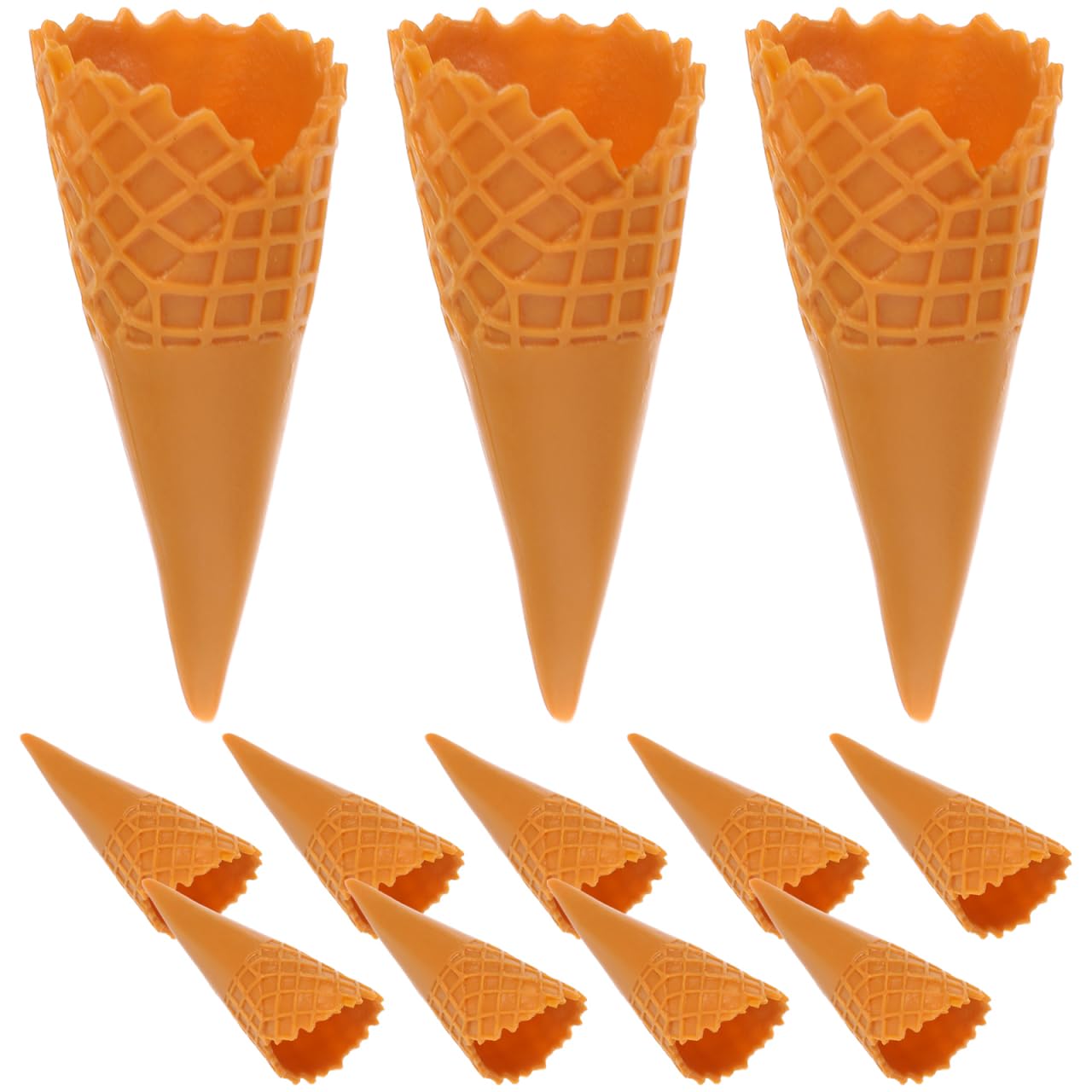 12Pcs Realistic Mini Ice Cream Cone Models for Diy Crafts Photography Props and Home Decor - Pvc Artificial Ice Cream Cones
