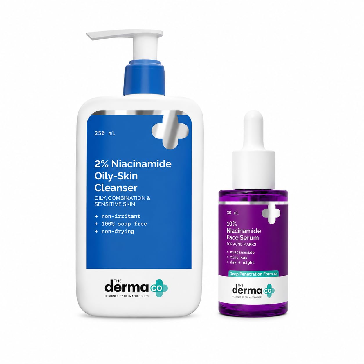 The Derma Co Acne Care Combo | 10% Niacinamide Serum with 2% Zinc + 2% Niacinamide Oily Skin Cleanser | Fades Acne Marks, Controls Oil & Supports Clear Skin-image-47