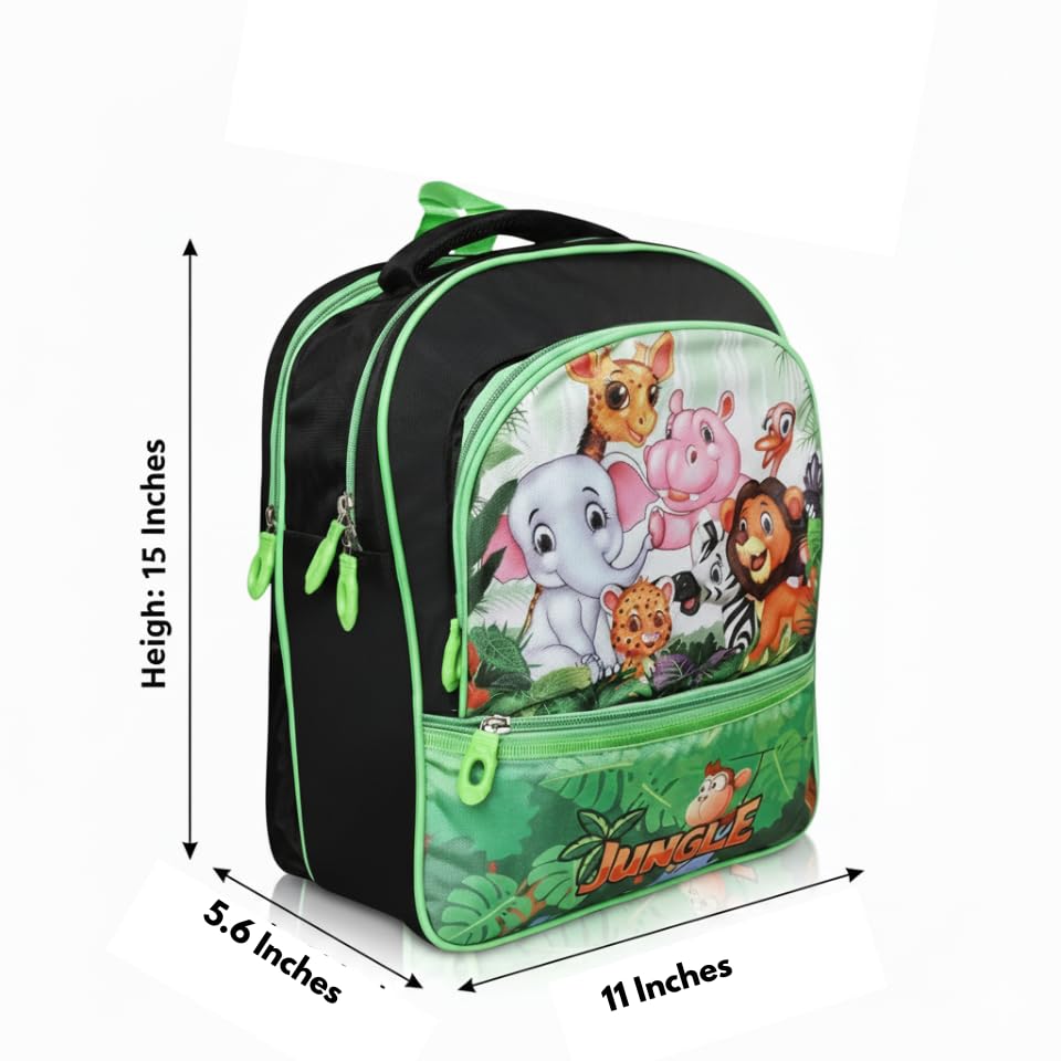 Image of Stylbase Cartoon Printed School Bag for Boys and Girls | Waterproof Backpack Bag for Travelling Sports | Kids Bag Ideal for UKG Nursery 1st Class | School Bags for 5 7 Years 15 Inches