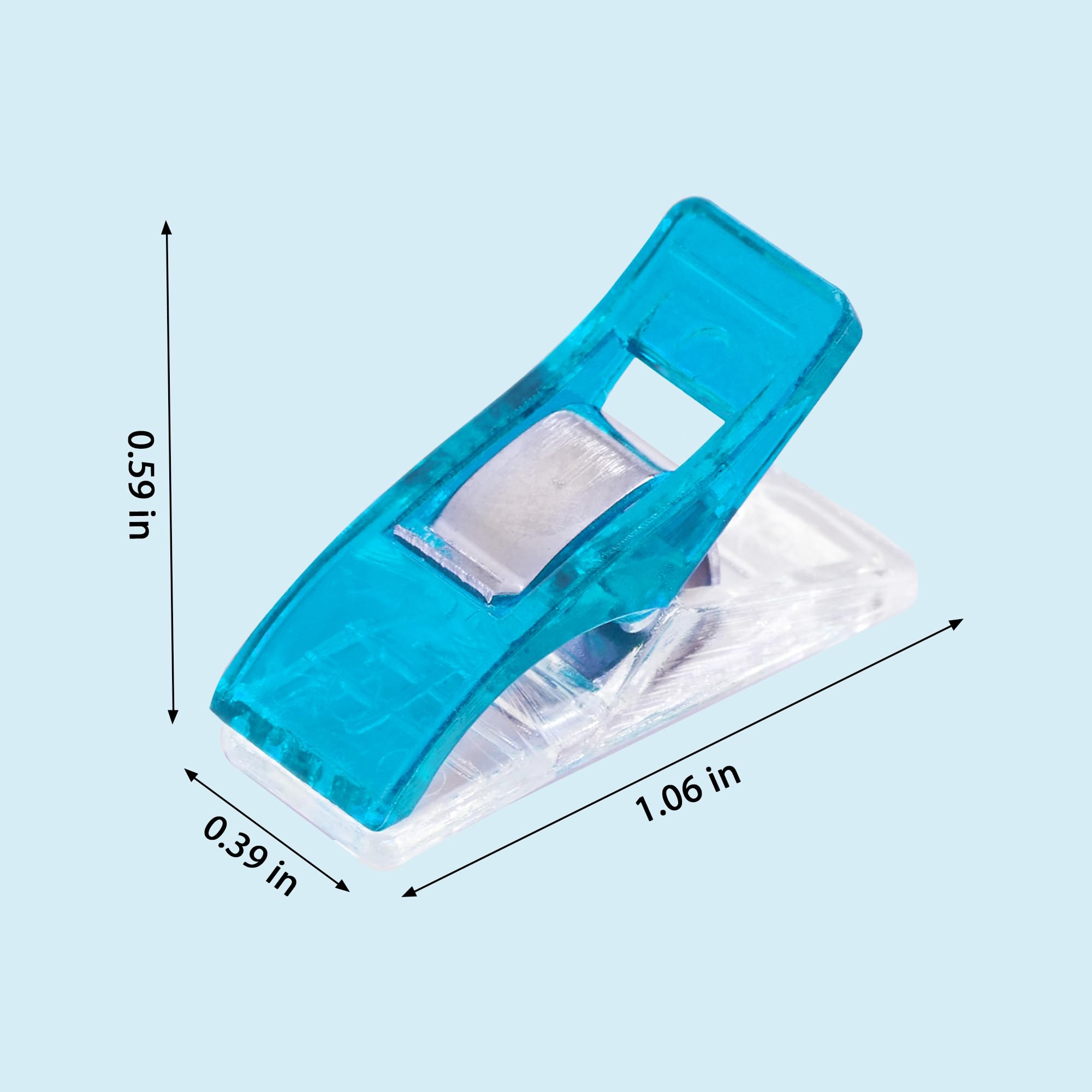 Mollette per Cucito 50 Pezzi, Clip Multiuso in Plastica con Molla in Acciaio Inossidabile per Quilting e Sartoria