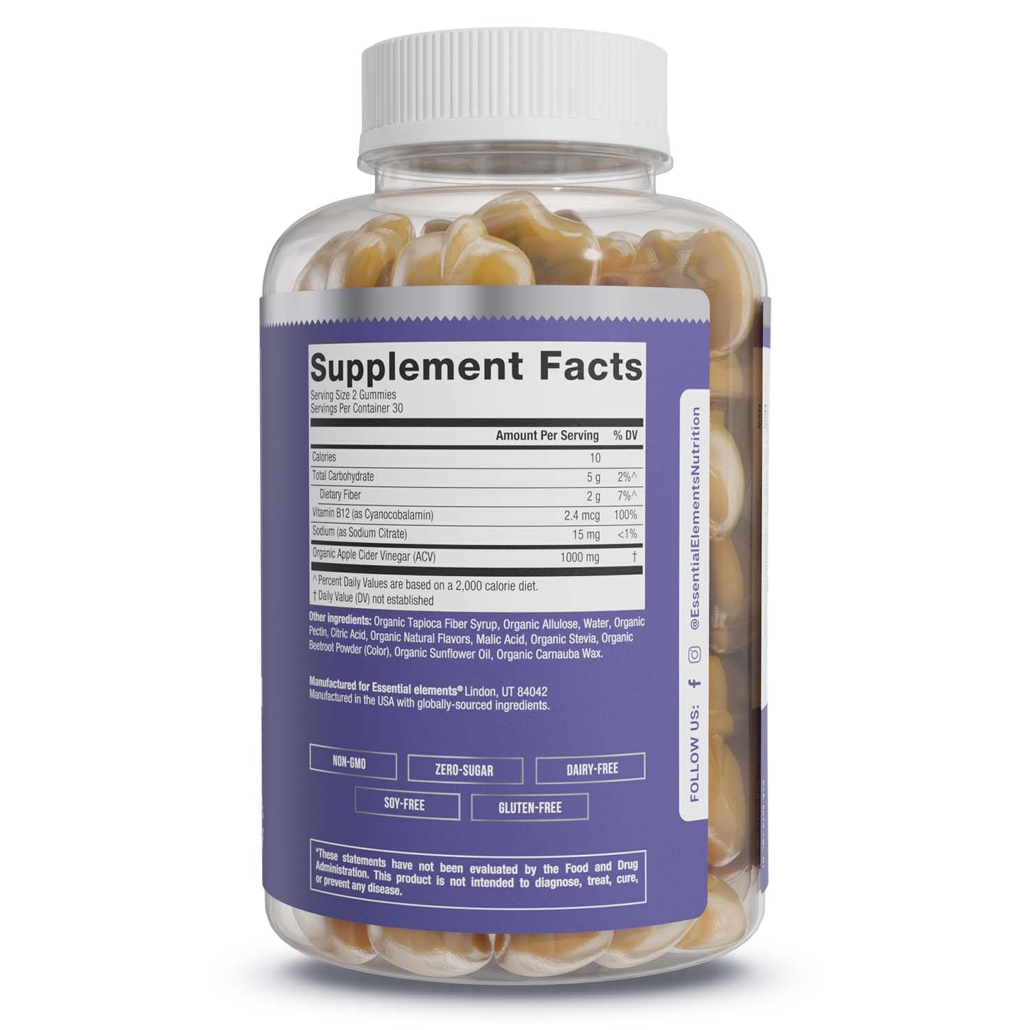 Essential Elements ZeroSugar ACV Apple Cider Vinegar