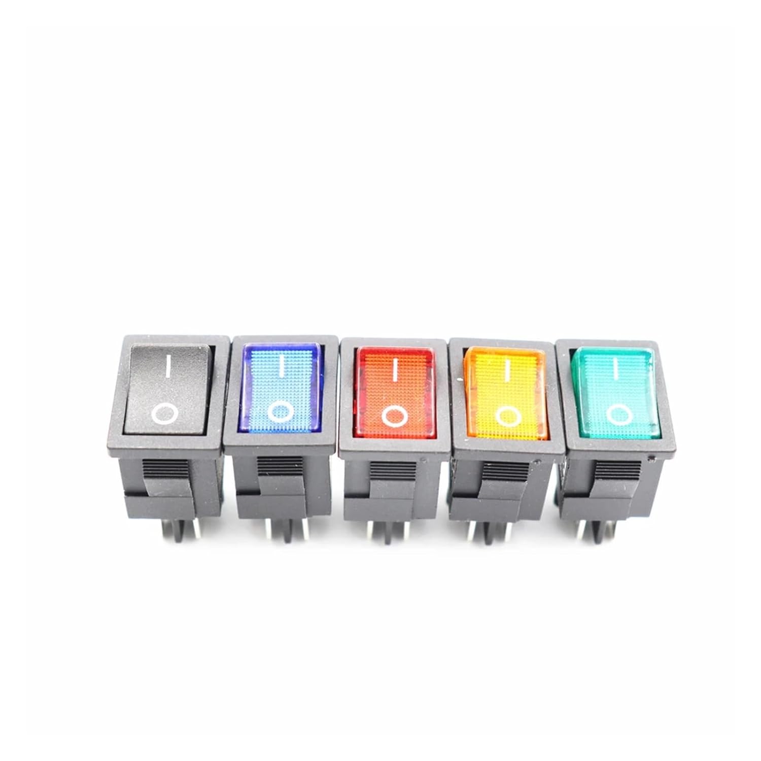 5pcs Color mixing boat 12V switch KCD1-104 4 feet 2 files with lig