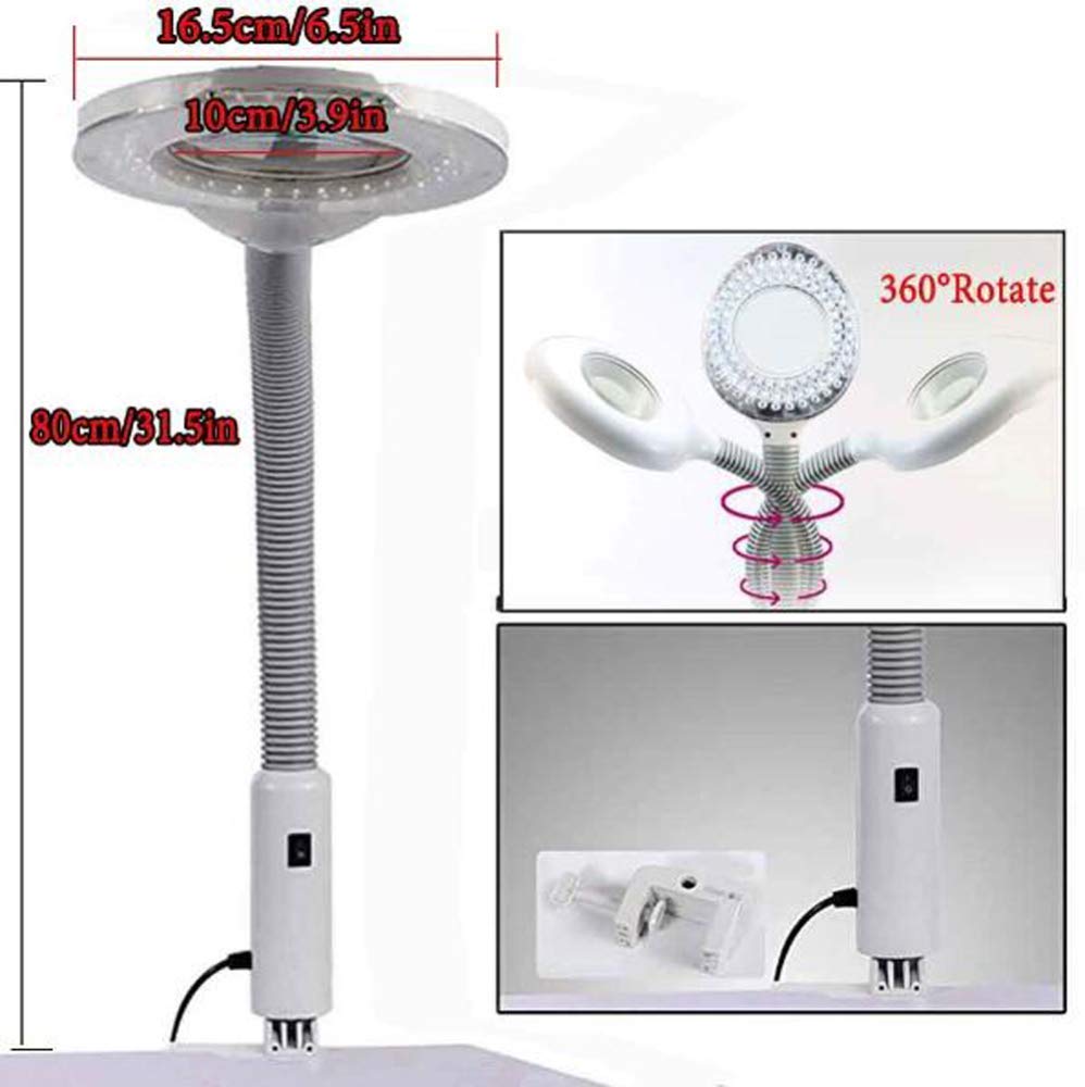 5X Grande loupe Support-loupe Lampe Lampe de Travail Support de Montage Pince Mains Libres Lampe loupe avec 74 lumières LED à économie d'énergie