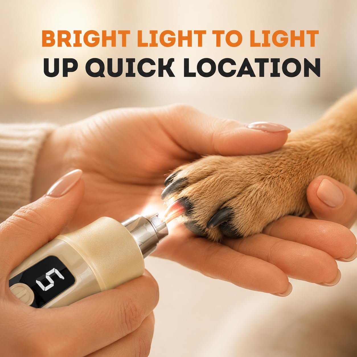Krallenschleifer für Hunde, Krallenschleifer Hund, Krallenschleifer, Hunde Krallenschleifer, Nagelschleifer für Hunde, 7 Geschwindigkeiten, LED-Licht, für Zuhause, Reise