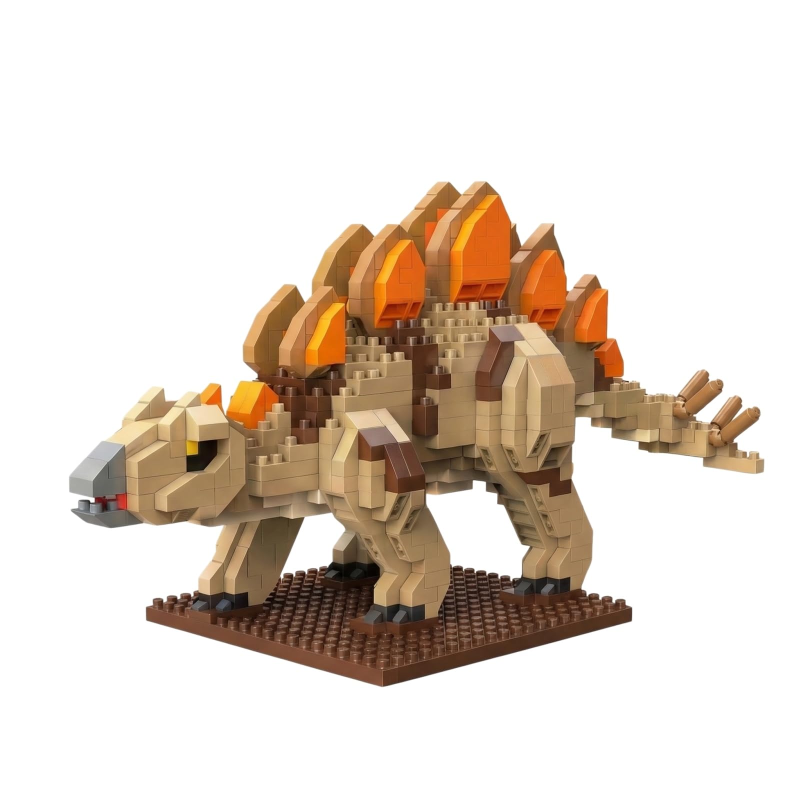 870-Brick Stegosaurus Model Kit, Complex Jurassic Themed Micro Blocks for Adults, Challenging Creative Hobby and Unique Gift Idea for Dinosaur Enthusiasts